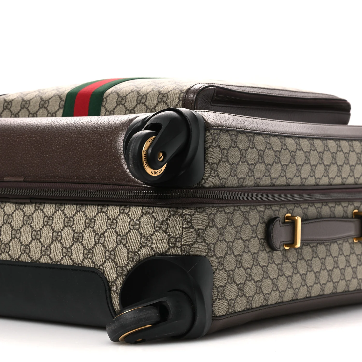 GG Supreme Monogram Web Medium Savoy Trolley Beige Ebony - Top Club