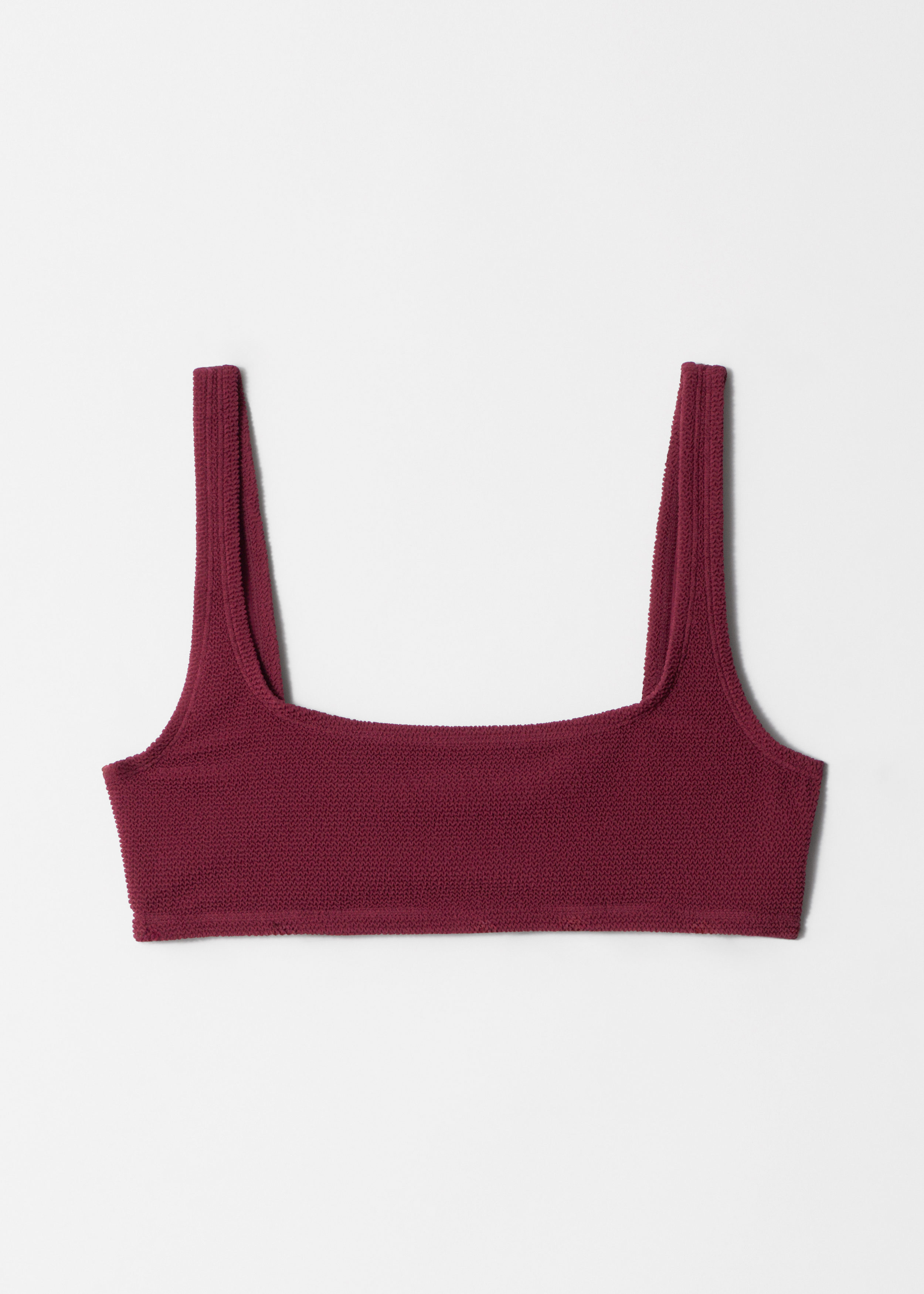 & Other Stories TEXTURED SQUARE-NECK BIKINI TOP