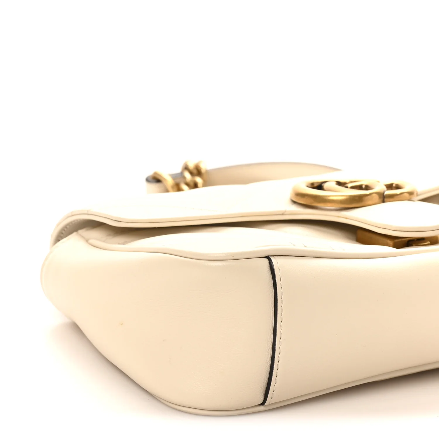 Calfskin Matelasse Mini GG Marmont Shoulder Bag White - Top Club