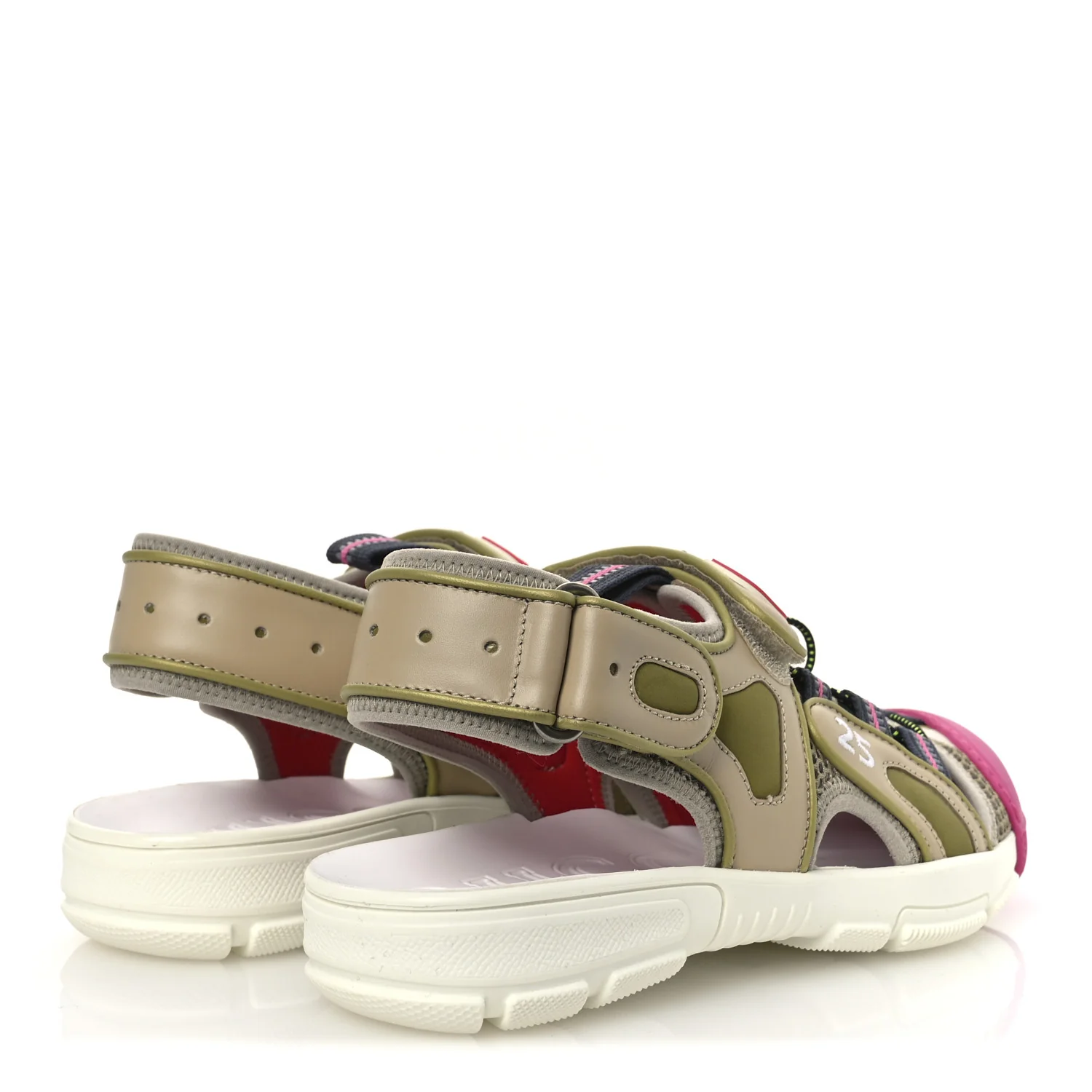 Mesh Fabric Tinsel Sport Sandals 36.5 Loess Sand Box Pink - Top Club