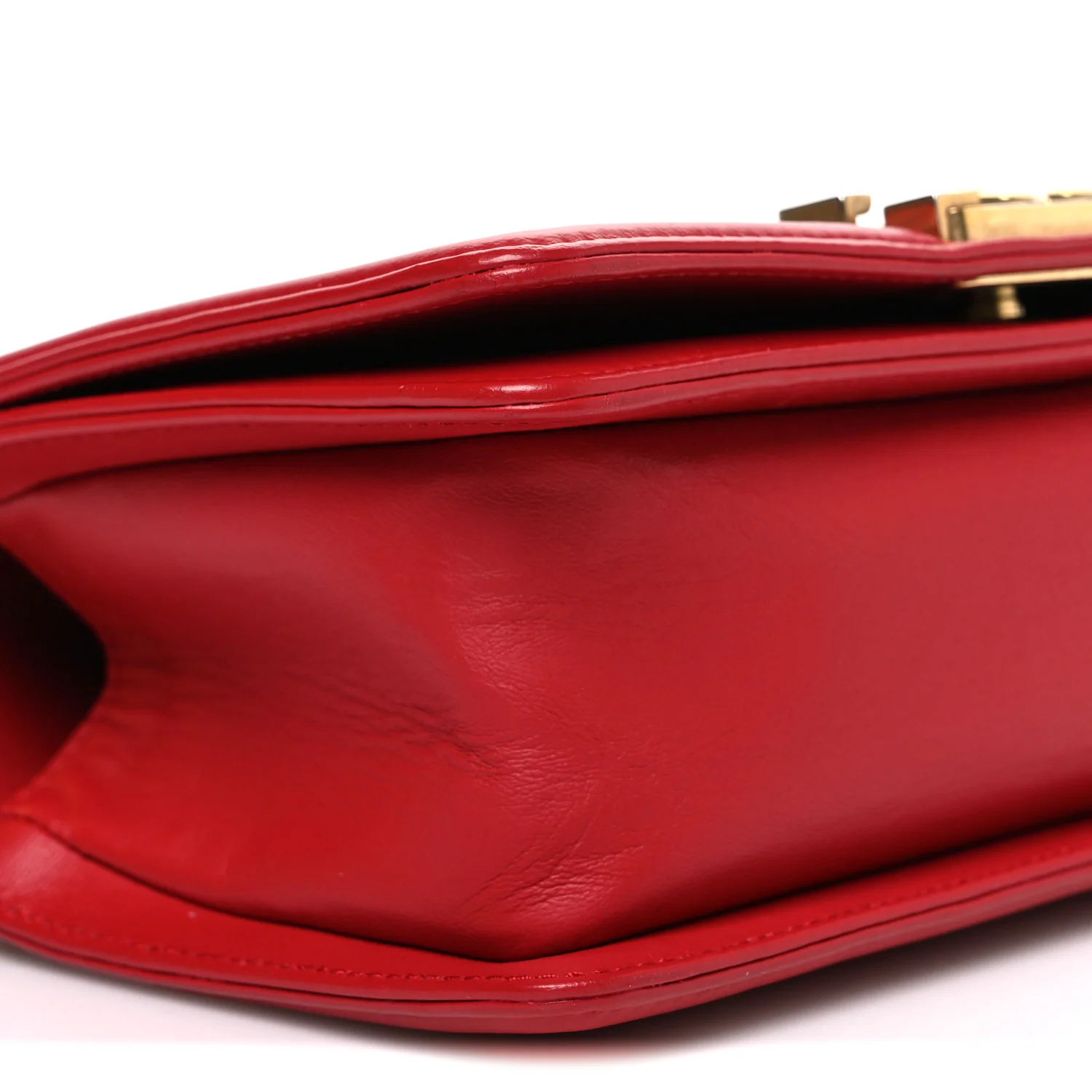Lambskin Quilted Small Boy Flap Red - Top Club