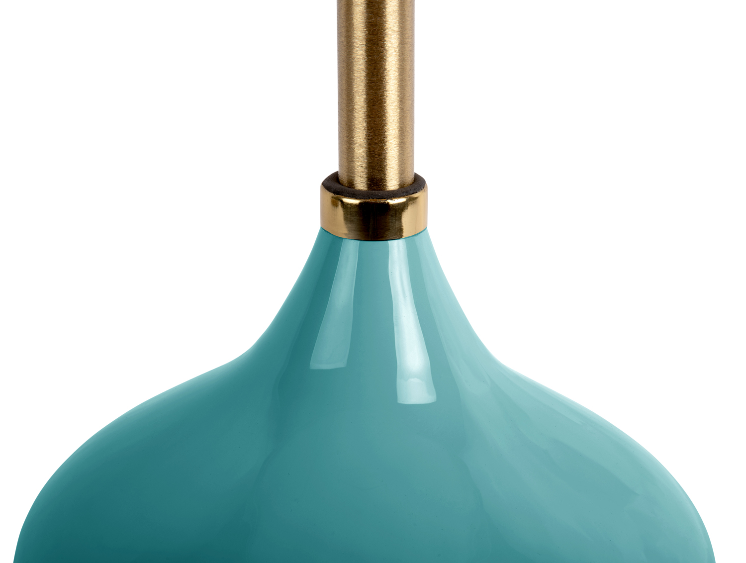 Side table Kensi enamel turquoise blue