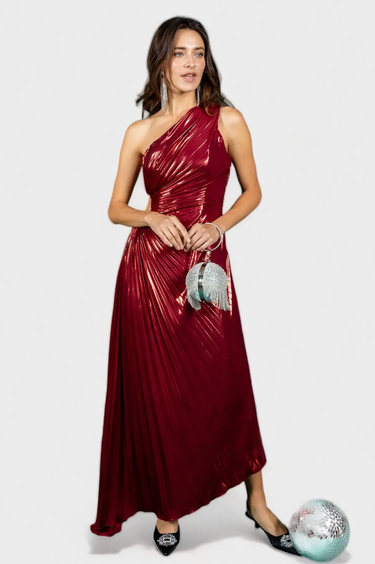 Give Me Everything Tonight Wine Maxi Dress - ALJEGJ