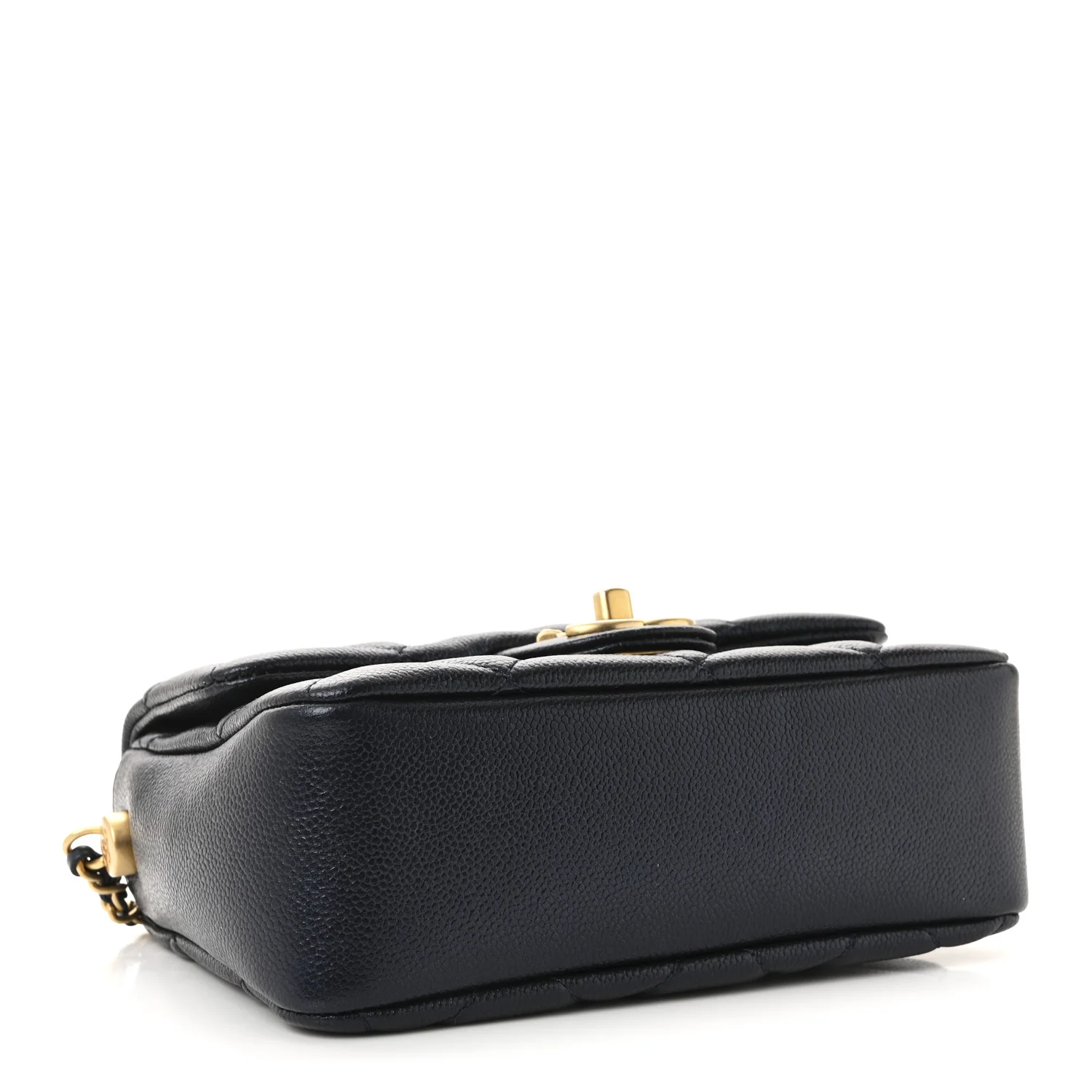 Iridescent Caviar Quilted Mini My Perfect Flap Black - Top Club