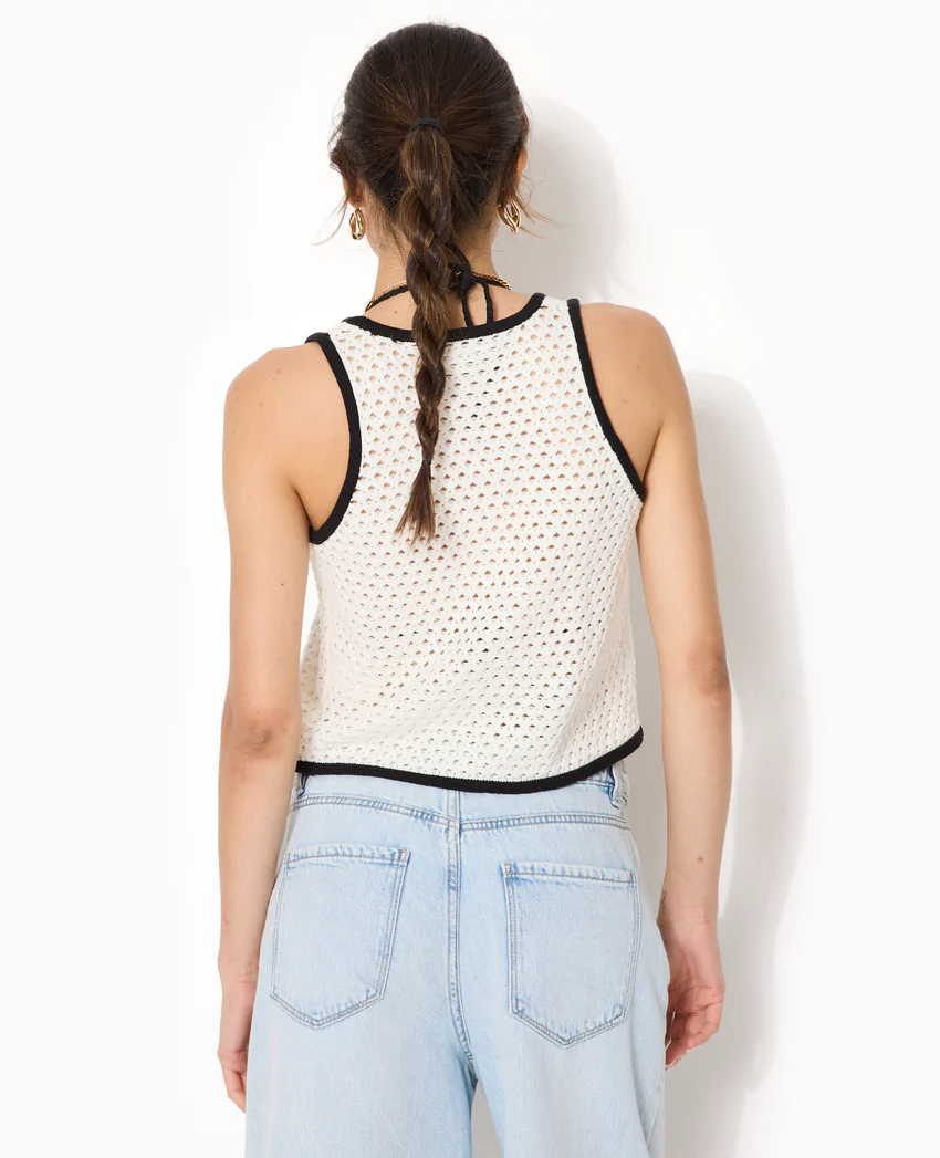 Pimkie Gilet sans manches en crochet avec nouette