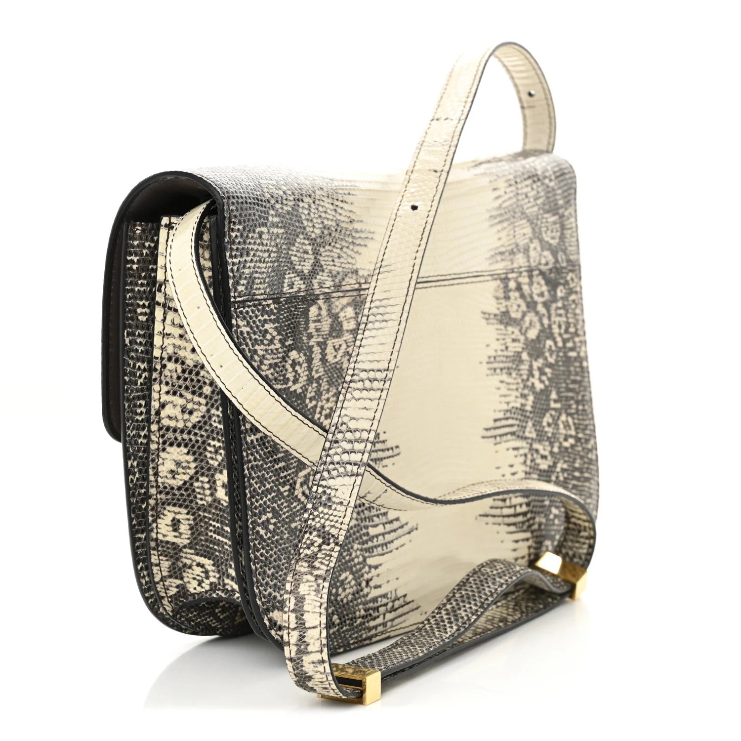 Lizard Medium Classic Box Flap Bag Natural - Top Club