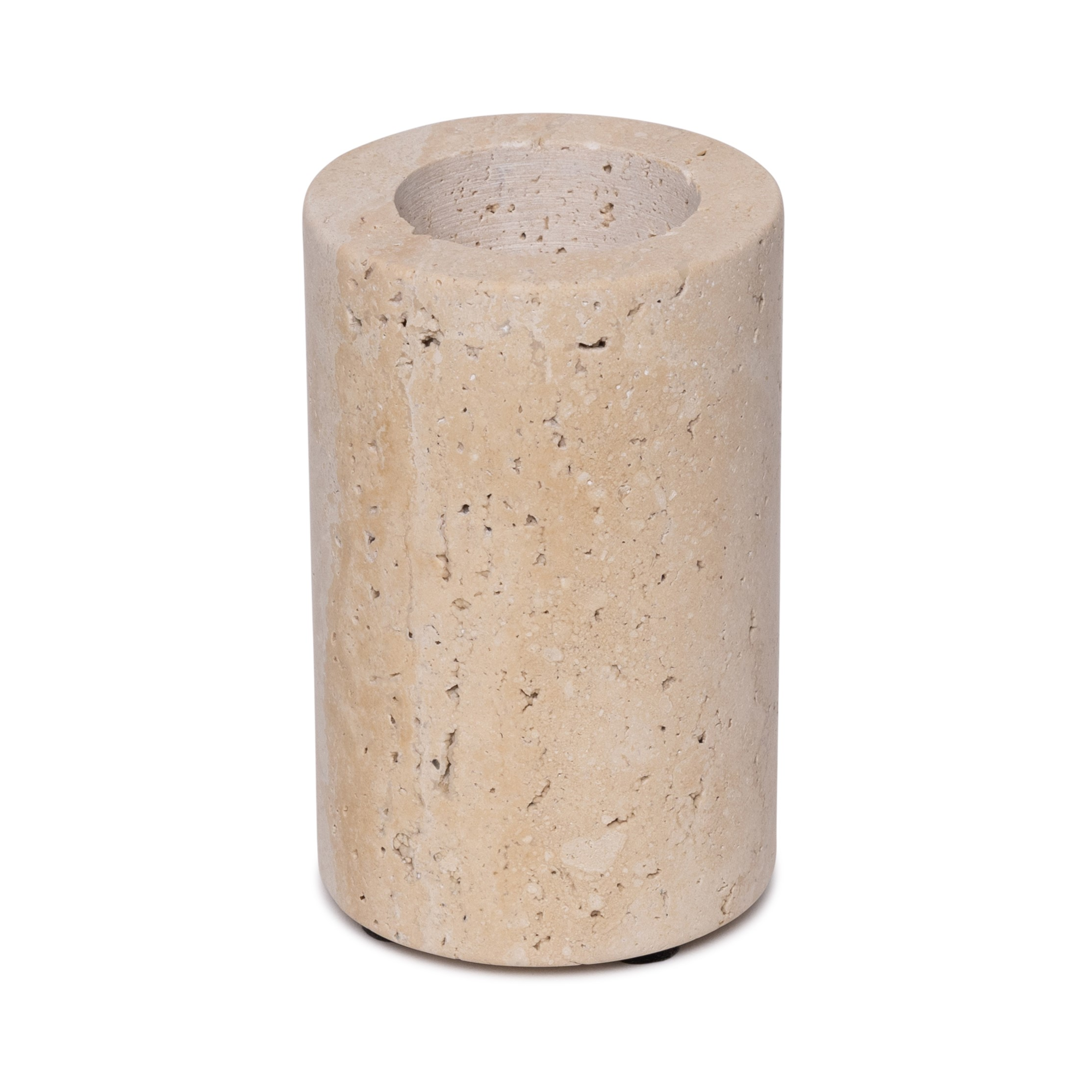 Waxinelichthouder cilinder Travertine L 6x10cm