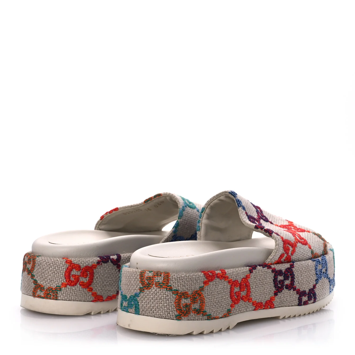 Linen Psychedelic Mini GG Monogram Angelina Platform 55mm Slide Sandals 36 Multicolor - Top Club
