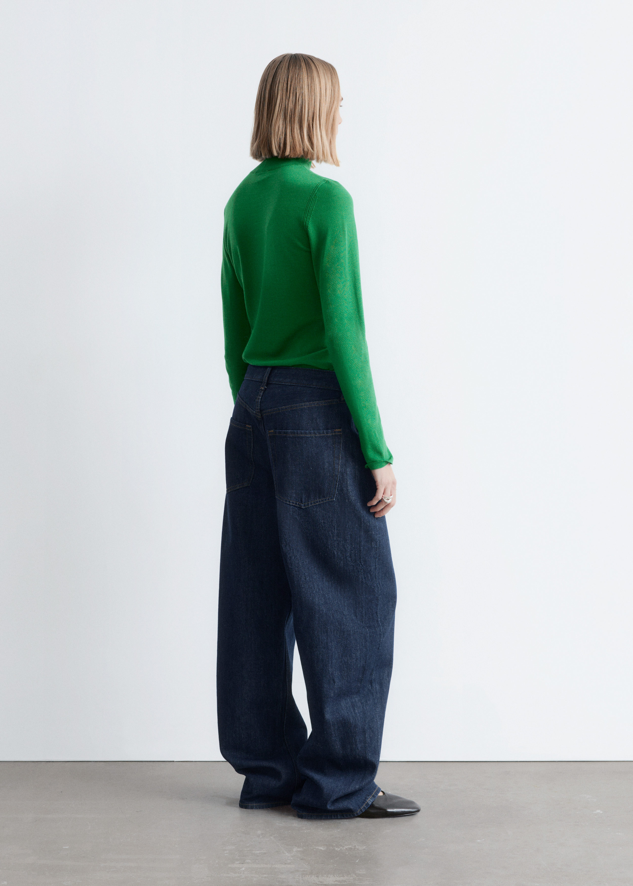 & Other Stories MERINO WOOL POLO NECK TOP