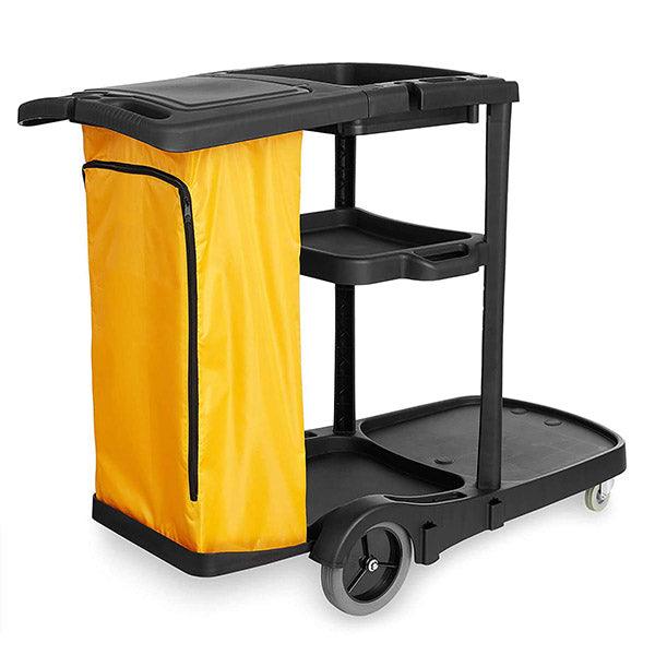 Cleaning Cart, 3'' Front Wheel, 8'' Back Wheel, 45''X20''X38, Crack Resistant, Scratch And Peel Resistant - Victorias Cleaning and Janitor