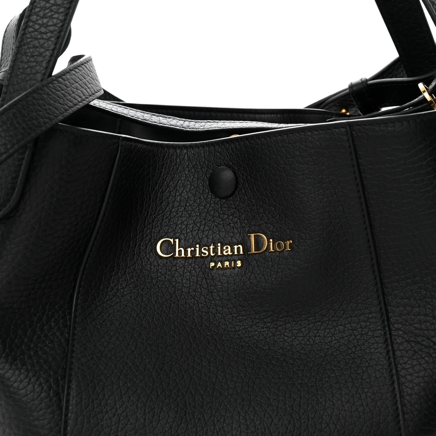 Calfskin Medium Signature Bucket Bag Black - Top Club