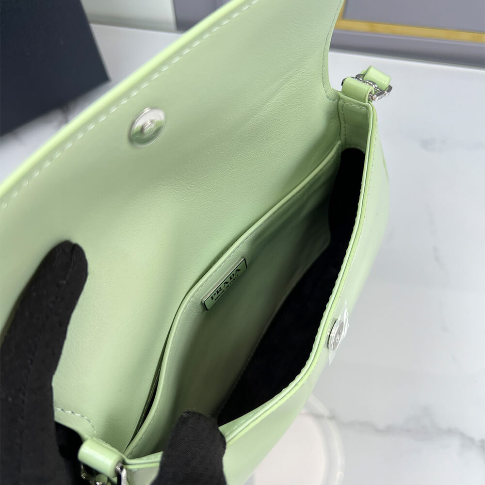 Small Prada Cleo brushed leather shoulder bag with flap - Top Club