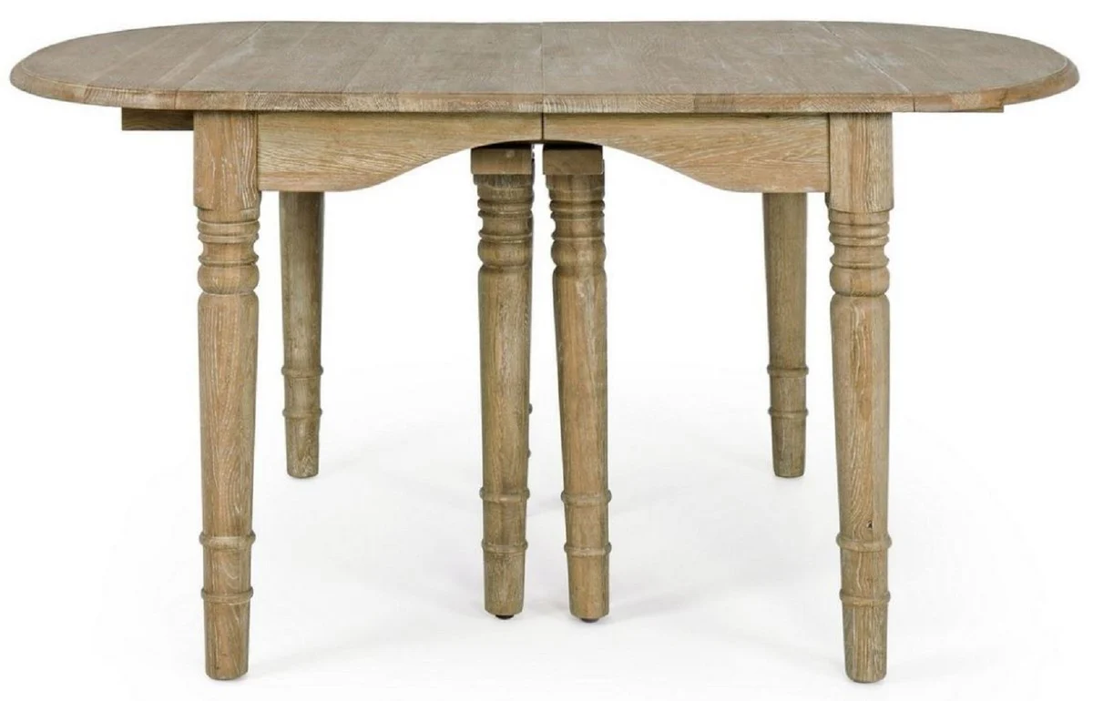 Luxury solid wood dining table natural colors 152-382 x 120 x H. 78 cm - Extendable solid wood kitchen table - Dining room furniture - Kitchen furniture - Solid wood furniture - Luxury furniture