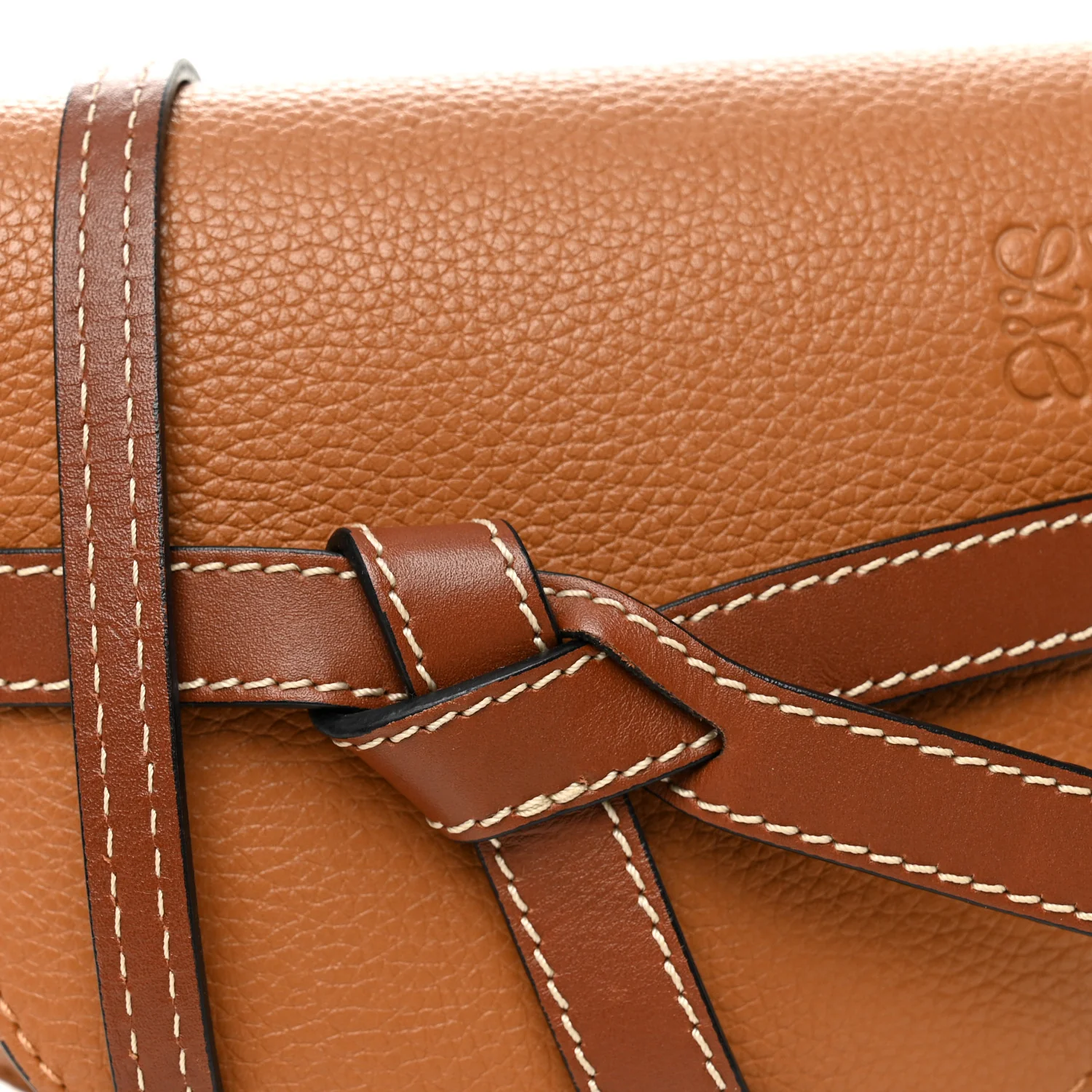 Grained Calfskin Mini Gate Crossbody Bag Caramel Pecan - Top Club