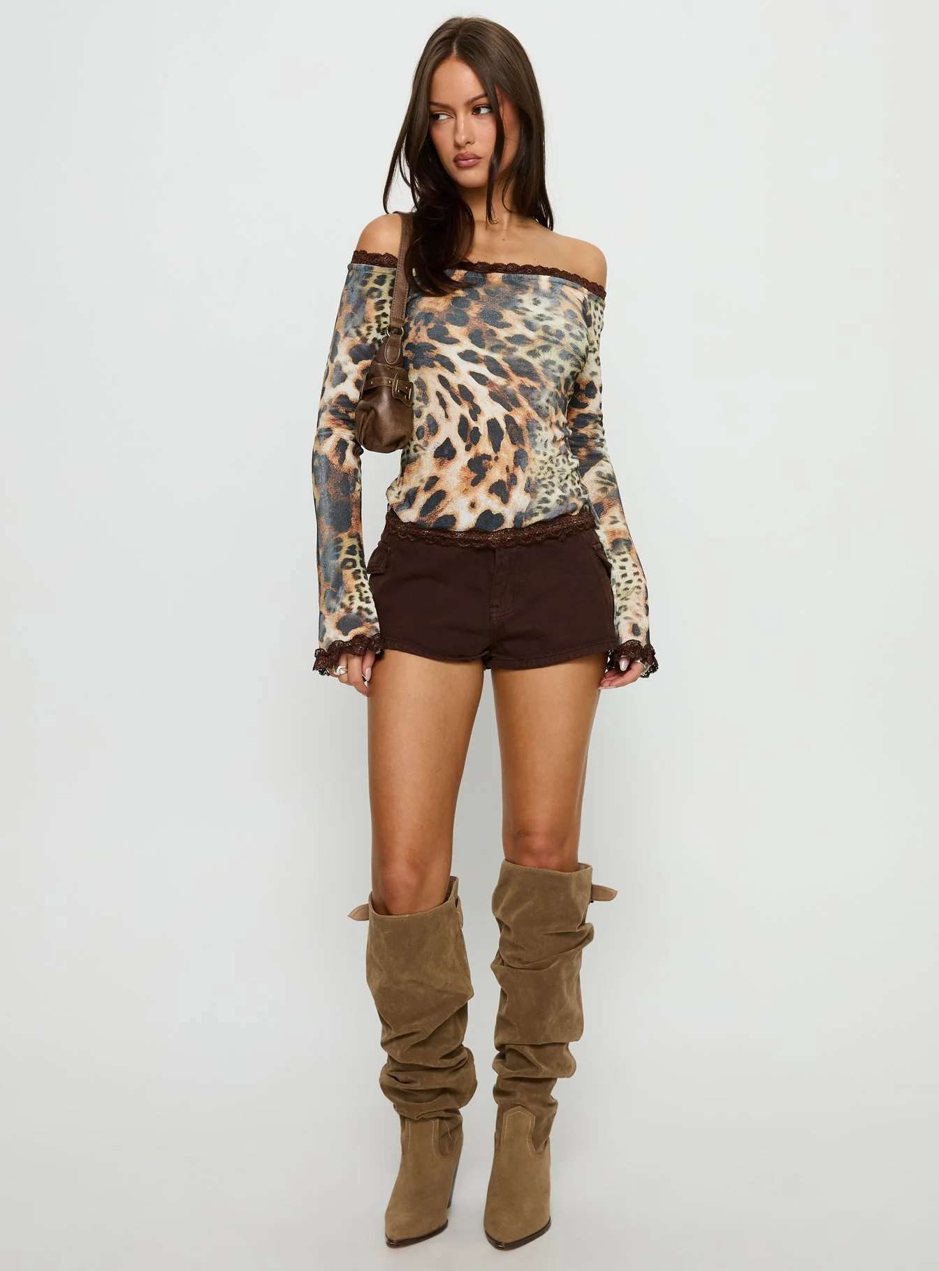 Mochapella Off The Shoulder Top Animal