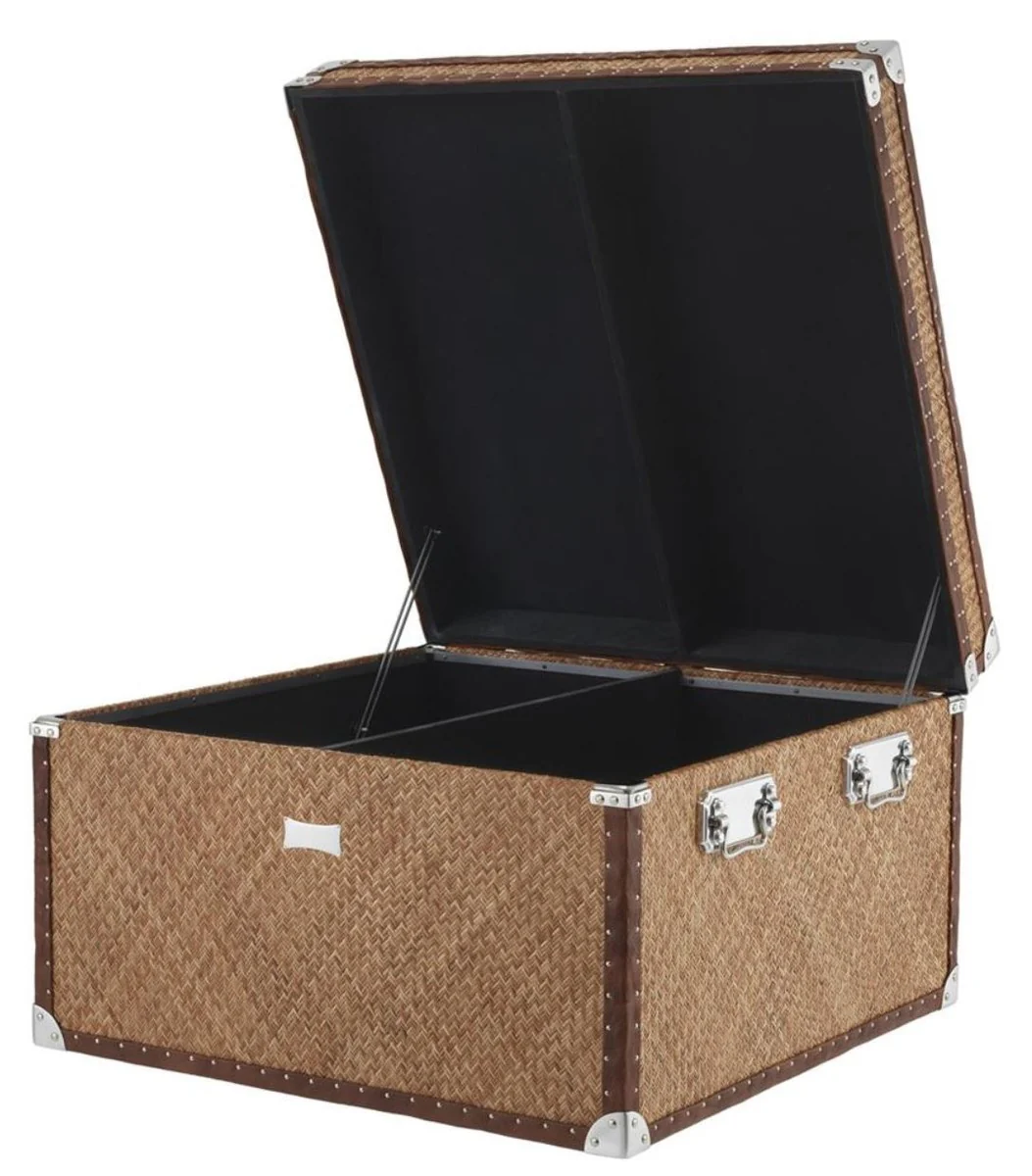 Luxury coffee table in vintage suitcase design 85 x 85 x H. 51 cm - designer furniture