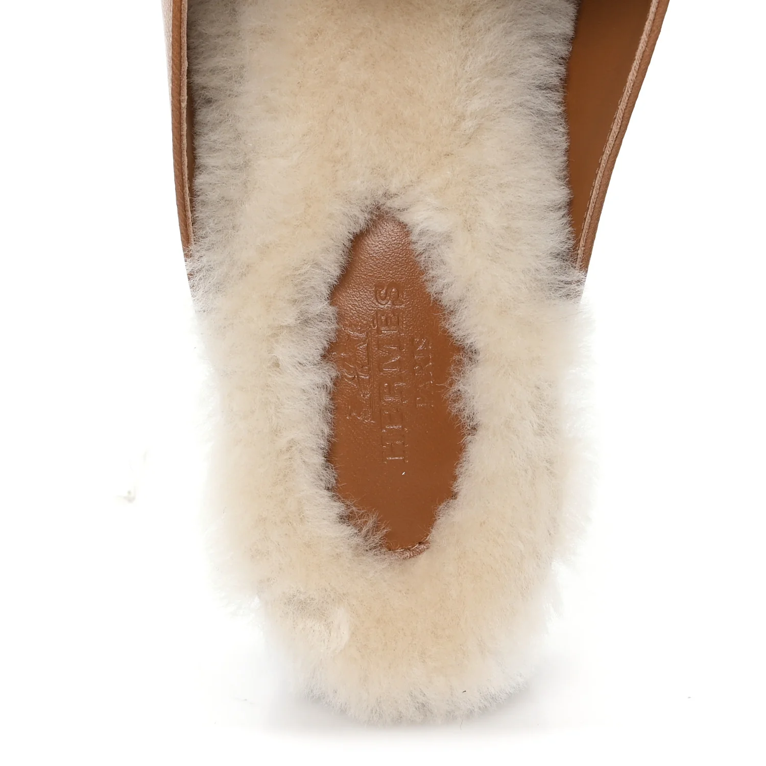 Goatskin Shearling Womens Oz Mules 40 Naturel Ecru - Top Club