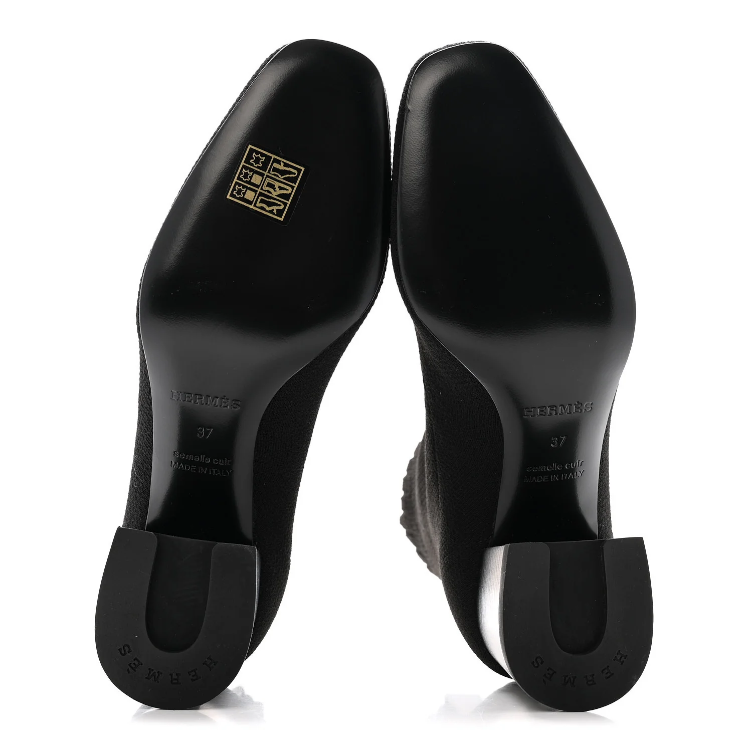 Knit Calfskin Volver 60 Ankle Boots 37 Black - Top Club