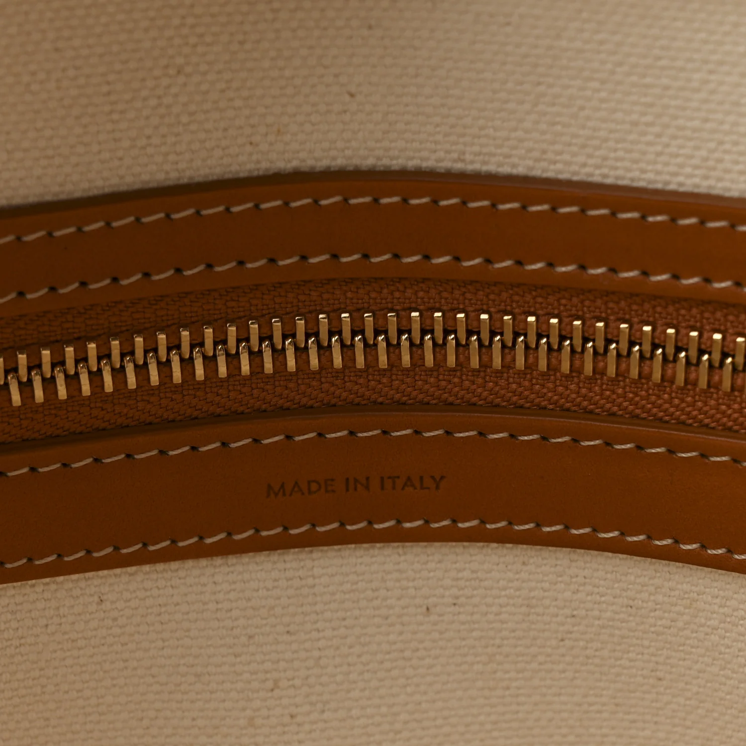 Canvas Calfskin Horizontal Cabas Natural Tan - Top Club