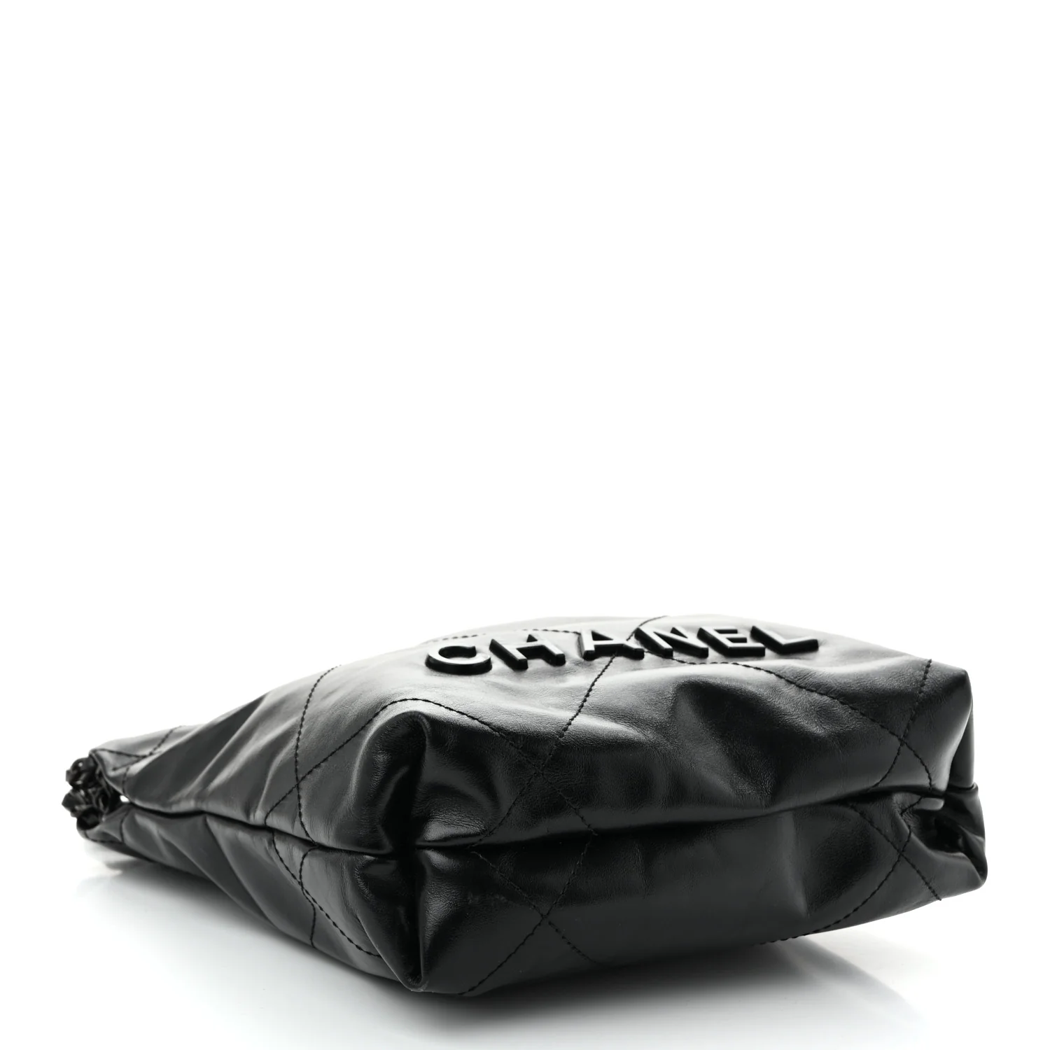 Shiny Calfskin Quilted Mini Chanel 22 So Black - Top Club