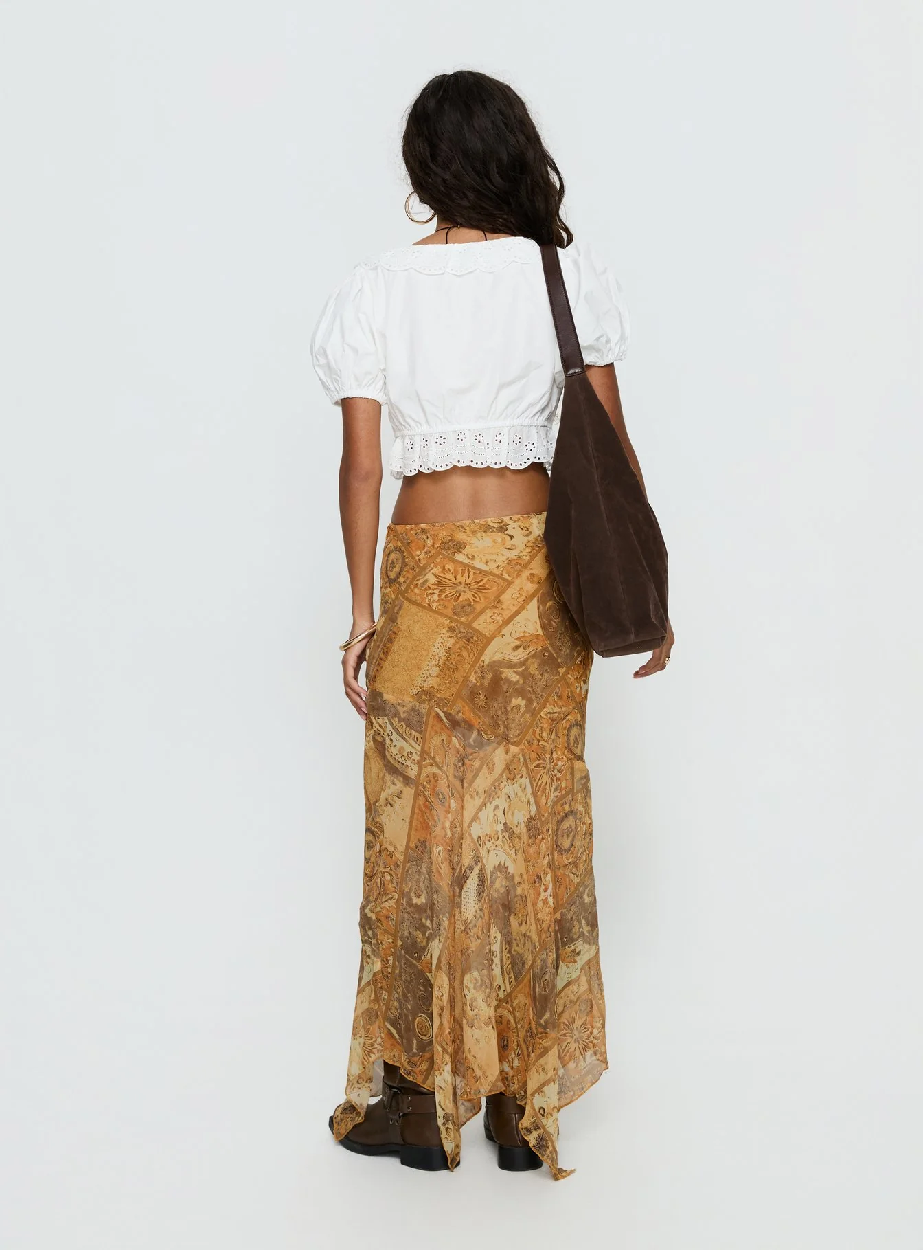 Lyanna Hanky Hem Maxi Skirt Multi