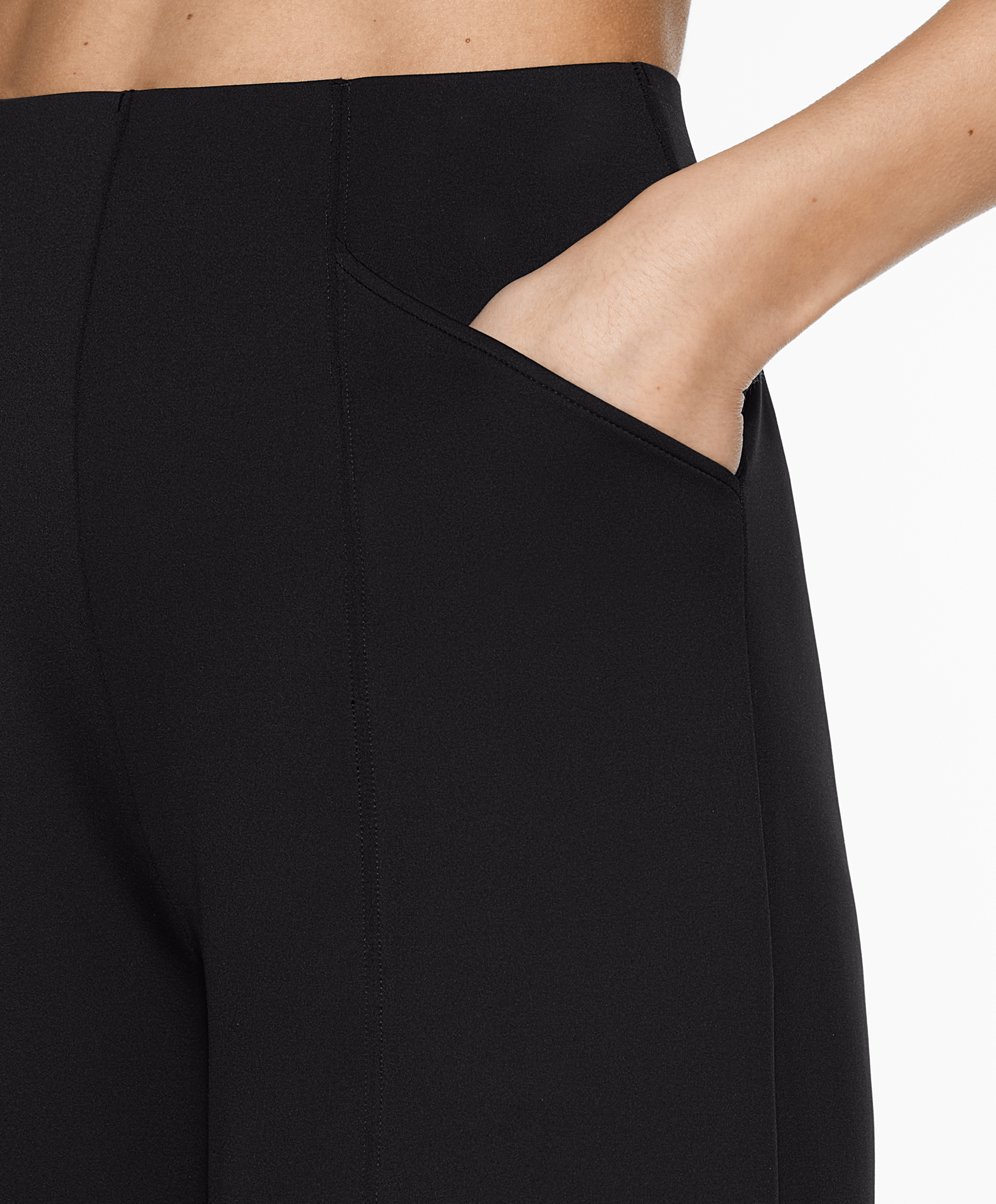 OYSHO Neoprene-effect wide-leg trousers
