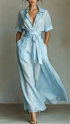 Women's vacation style elegant retro casual solid color waist-cinching slimming dress - Nordfashionstorm - Women's Clothing, Fashion for You - Nordfashionstorm.com