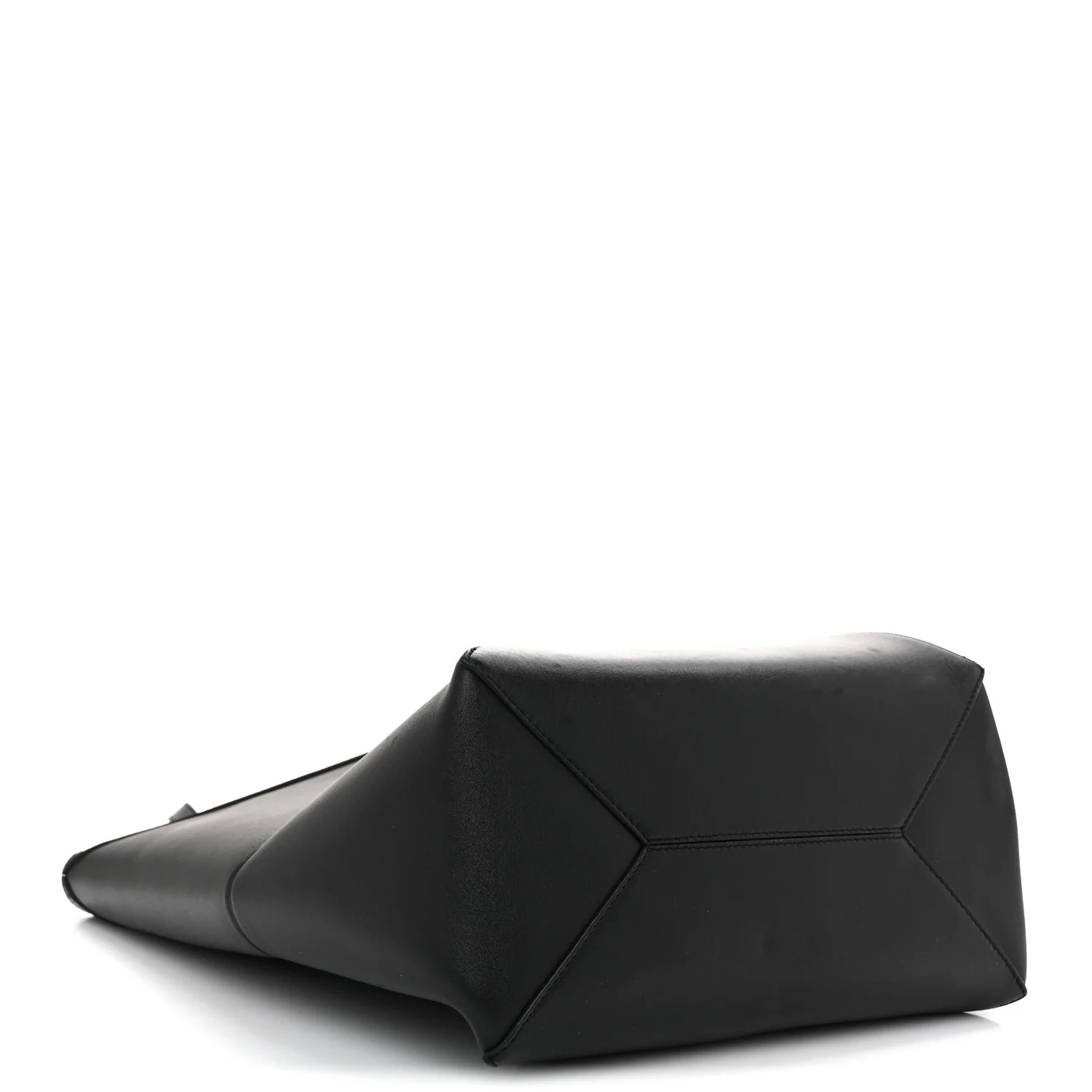 Shiny Calfskin Medium Puzzle Fold Tote Black - Top Club