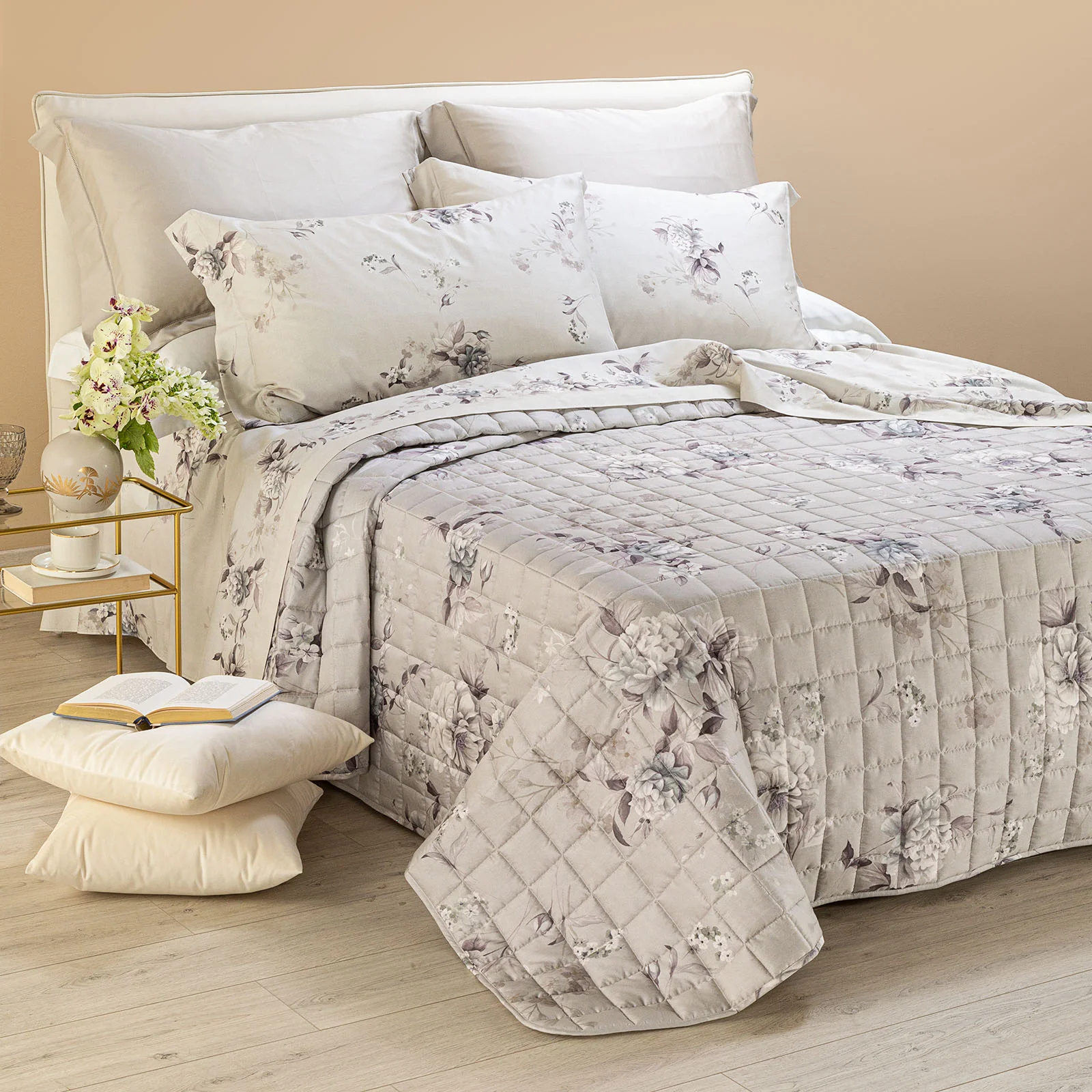 Copriletto Trapuntato In Raso Di Cotone Chiaro Di Luna Matrimoniale Unica Dreaming