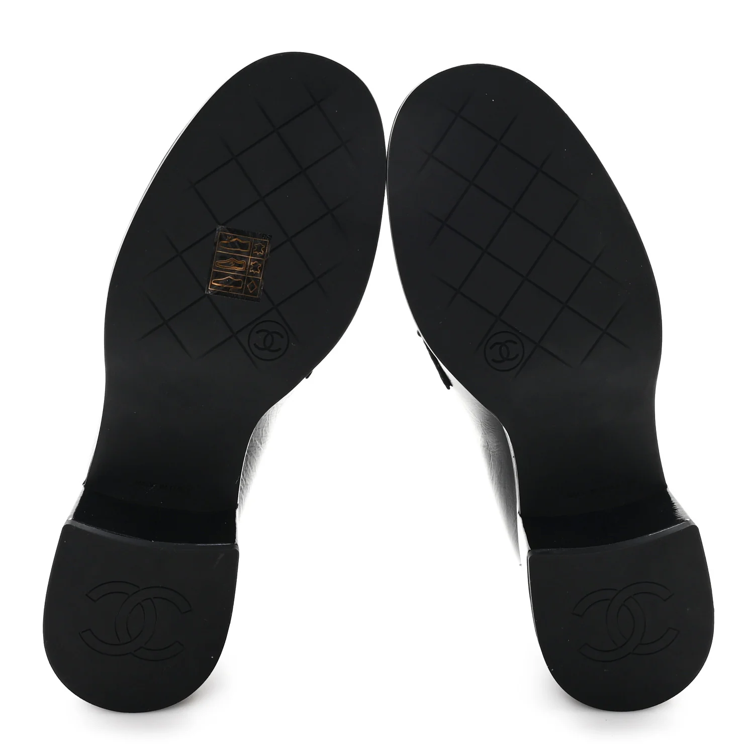 Shiny Calfskin Logo Loafers 36.5 Black - Top Club