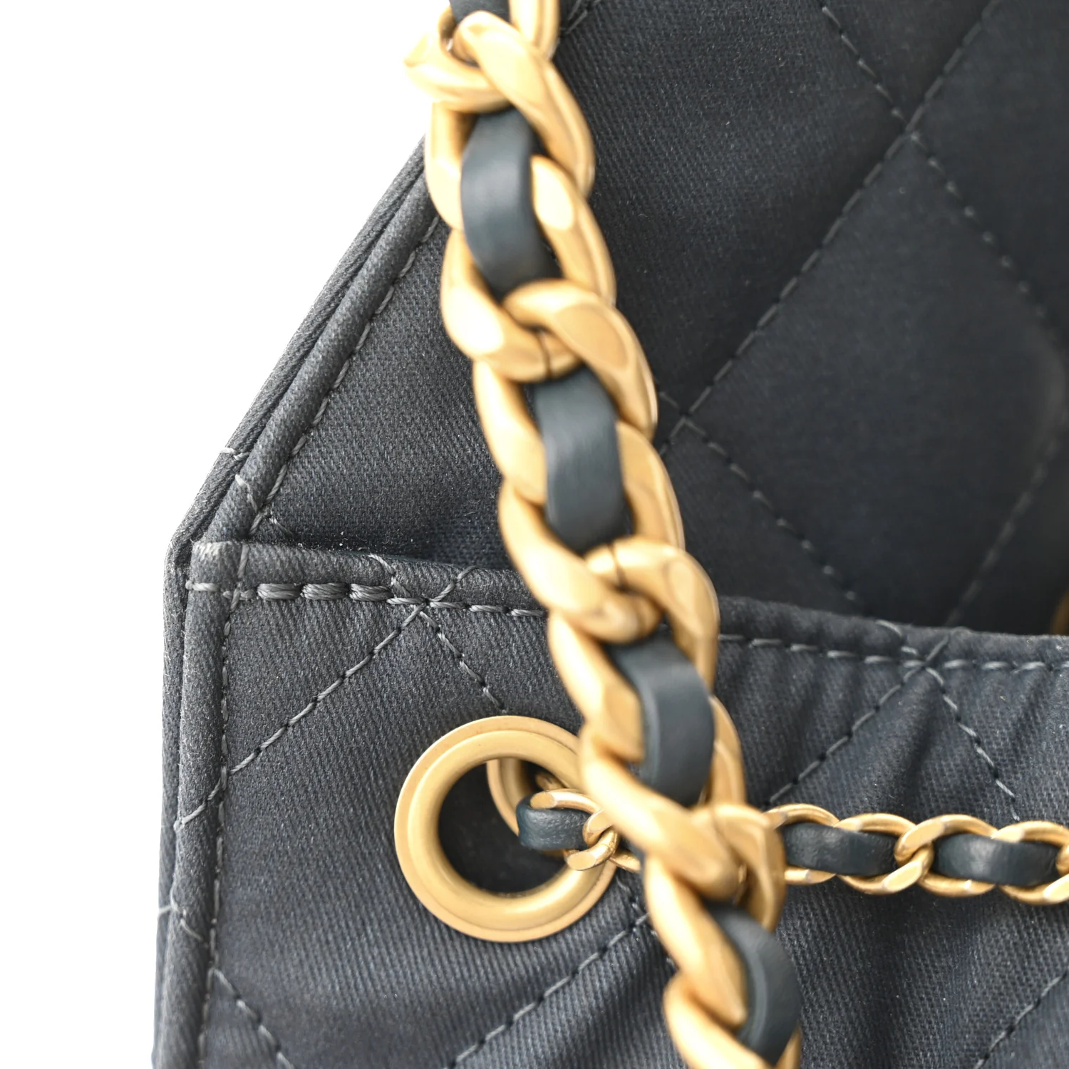 Canvas Quilted Medium Chanel 25 Handbag Dark Blue - Top Club