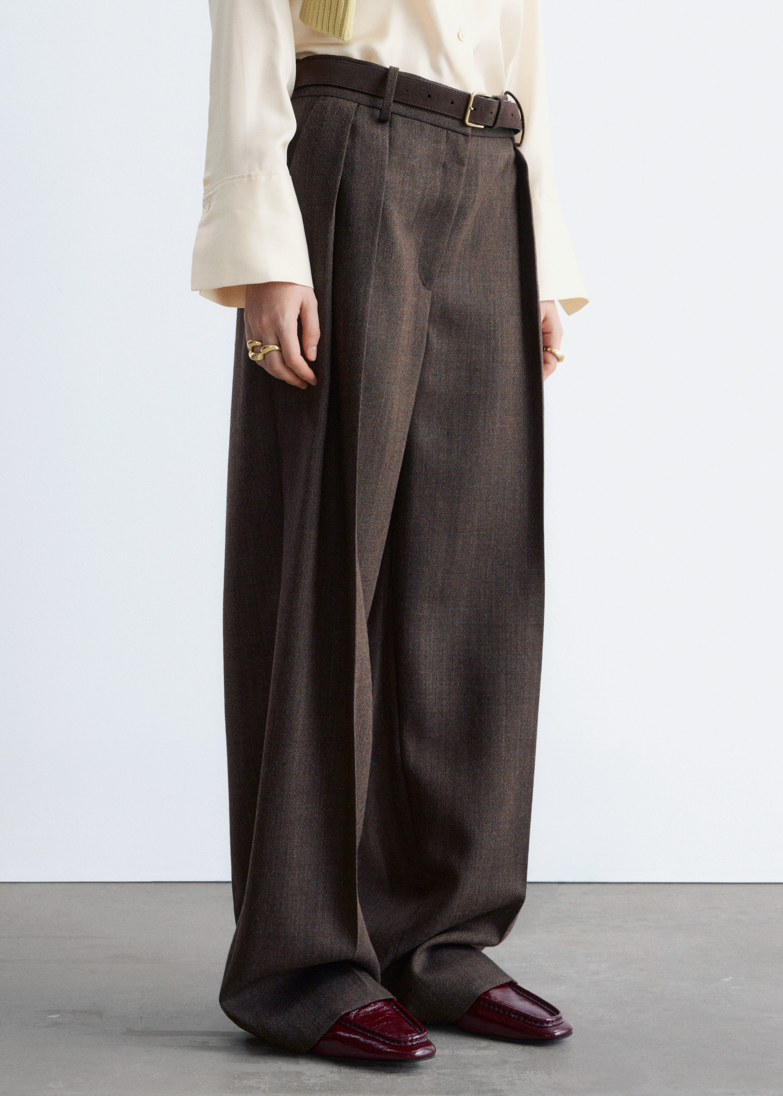 & Other Stories PRESS-CREASE WOOL TROUSERS