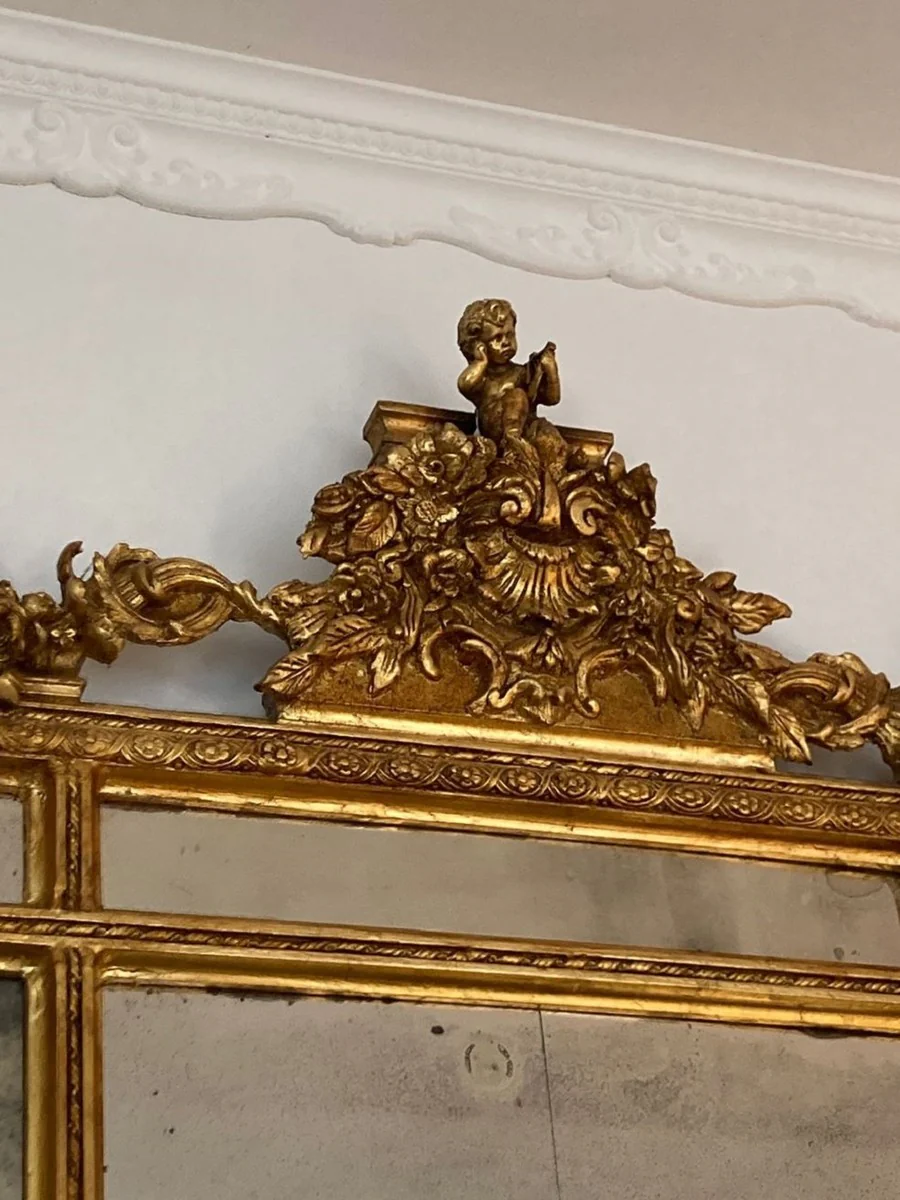 Baroque mirror gold / antique mirror glass - Rectangular wall mirror with elegant decorations - Baroque wardrobe mirror - Baroque style wall mirror - Baroque furniture - Noble & magnificent
