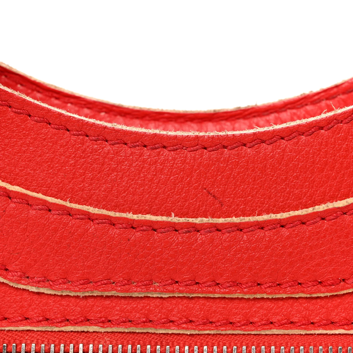 Supple Grained Calfskin Classic Silver Hardware Highlight Mini City Rouge Fraise - Top Club