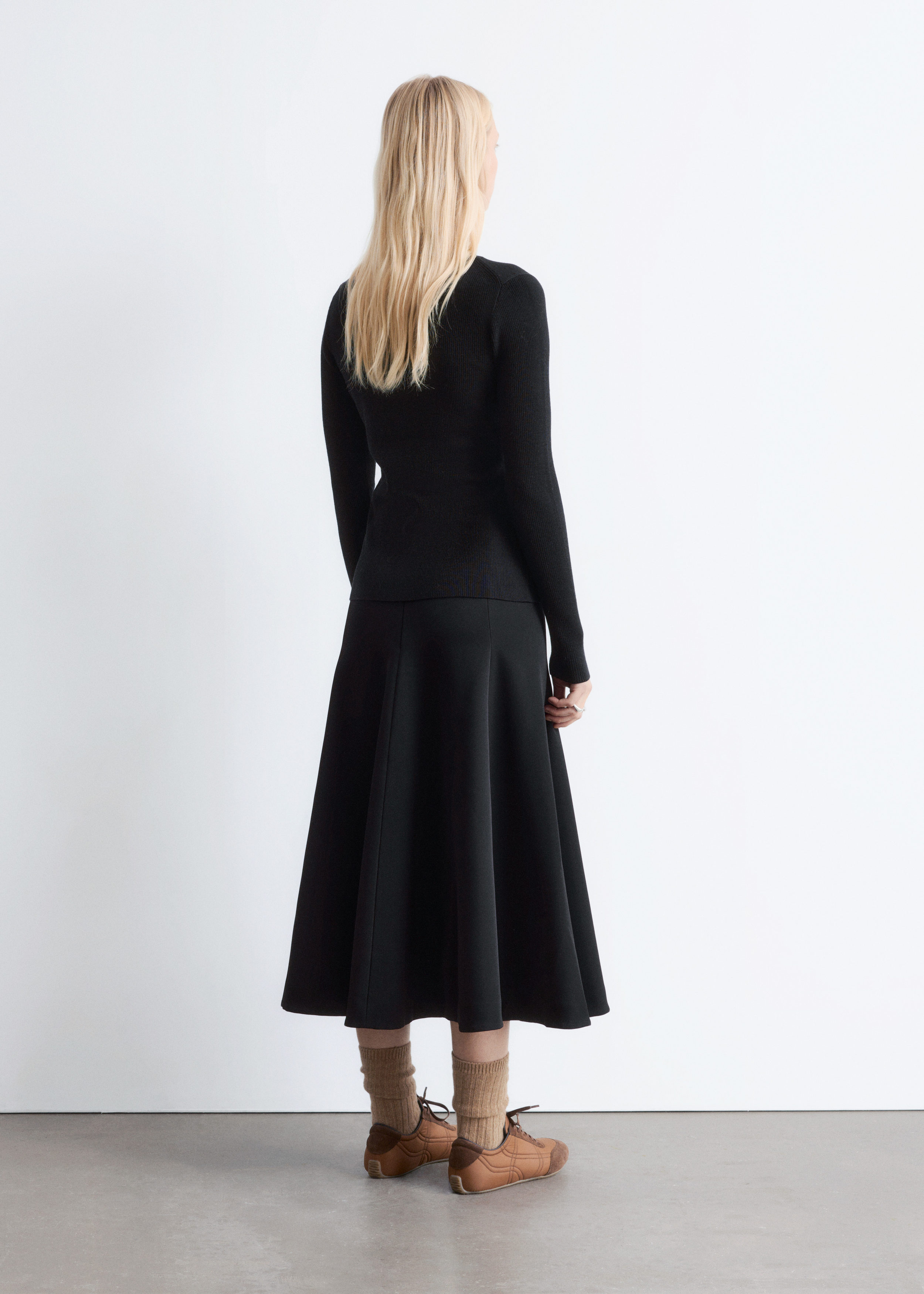 & Other Stories RIB-KNIT MERINO WOOL CARDIGAN