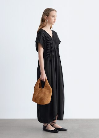 & Other Stories PLEATED DOLMAN MIDI DRESS