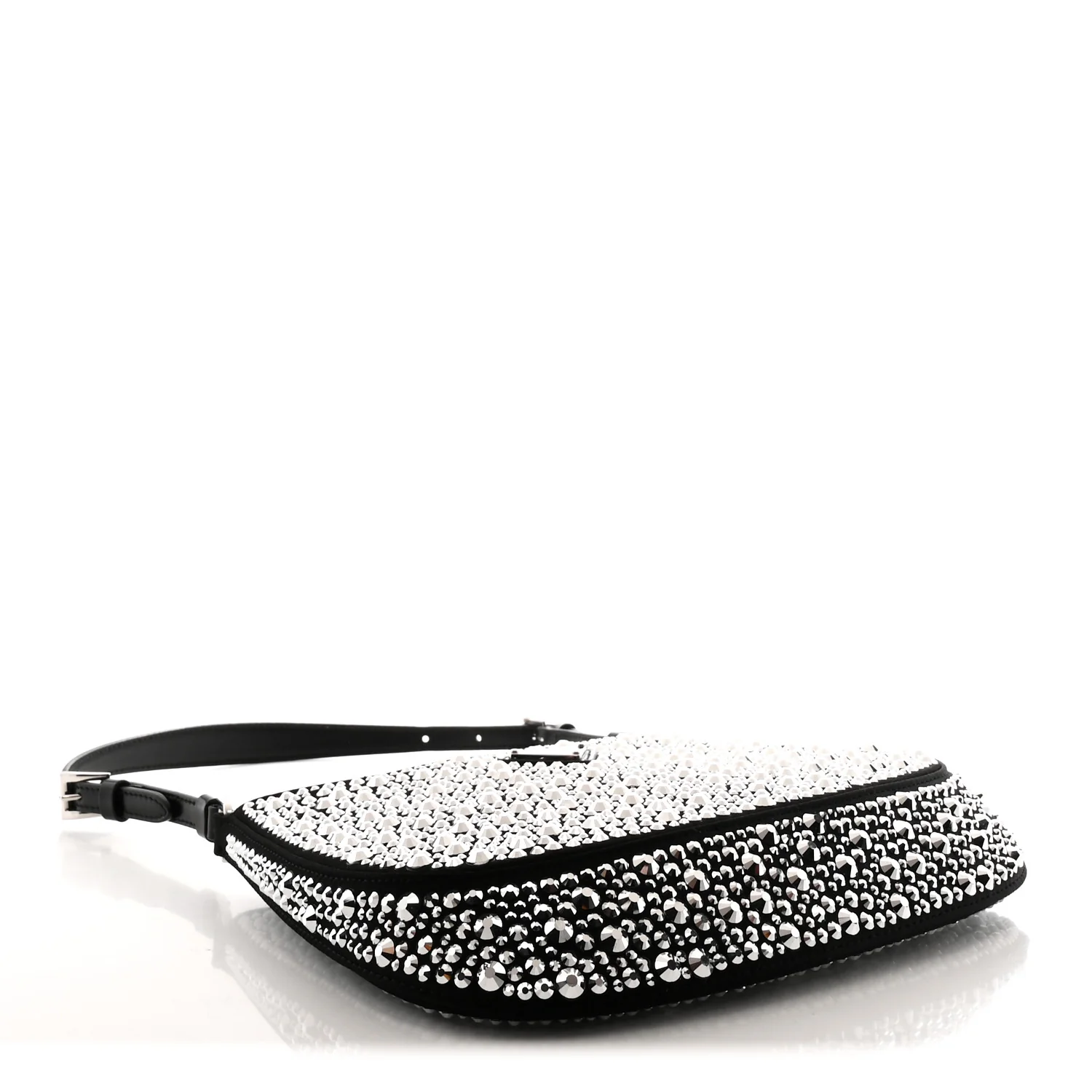 Satin Crystal Cleo Adjustable Strap Shoulder Bag Metal - Top Club