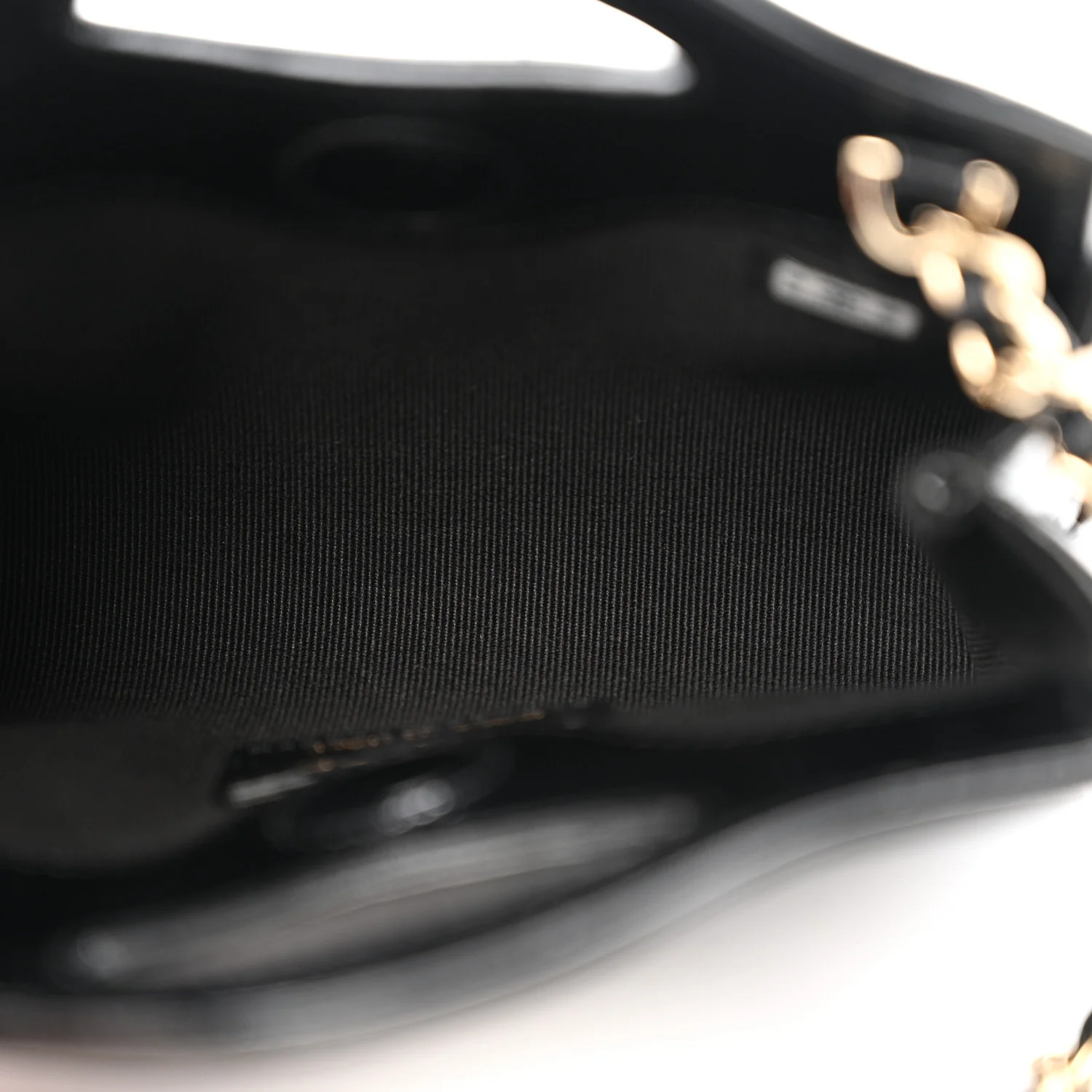 Shiny Lambskin Quilted Micro 31 Clutch With Chain Black - Top Club