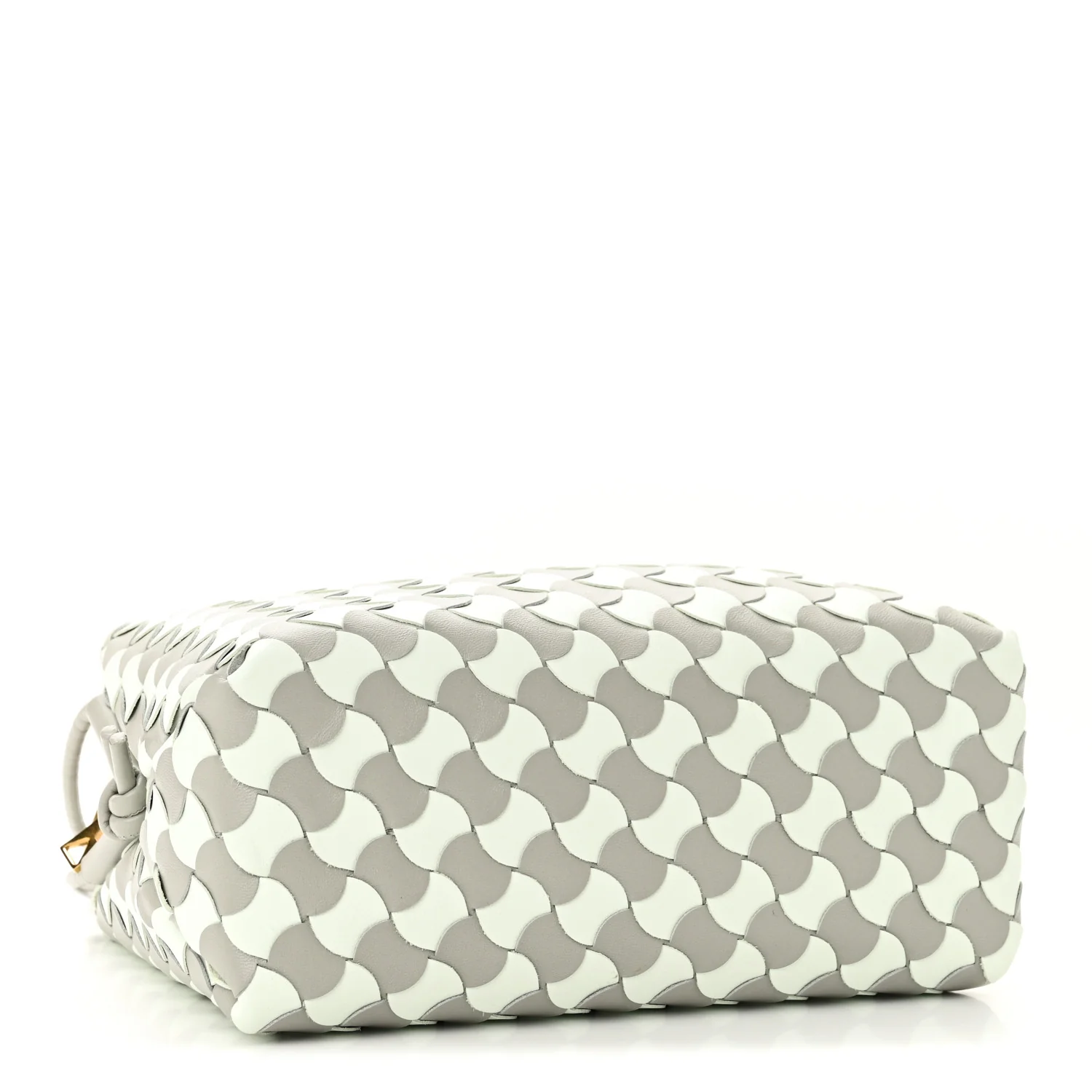 Nappa Wavy Bicolor Intrecciato Small Loop Camera Bag Agate Grey Glacier - Top Club