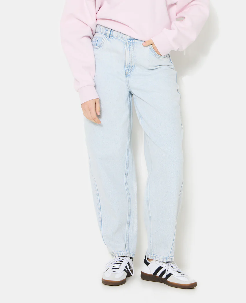 Pimkie Jean barrel taille haute avec jeux de coutures