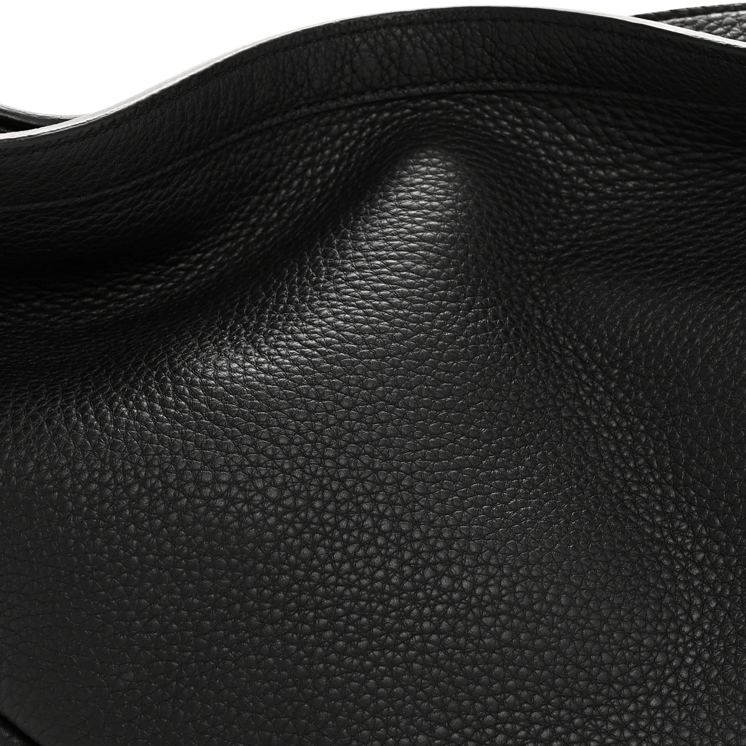 Grained Calfskin Large Slouchy Banana Bag Black - Top Club