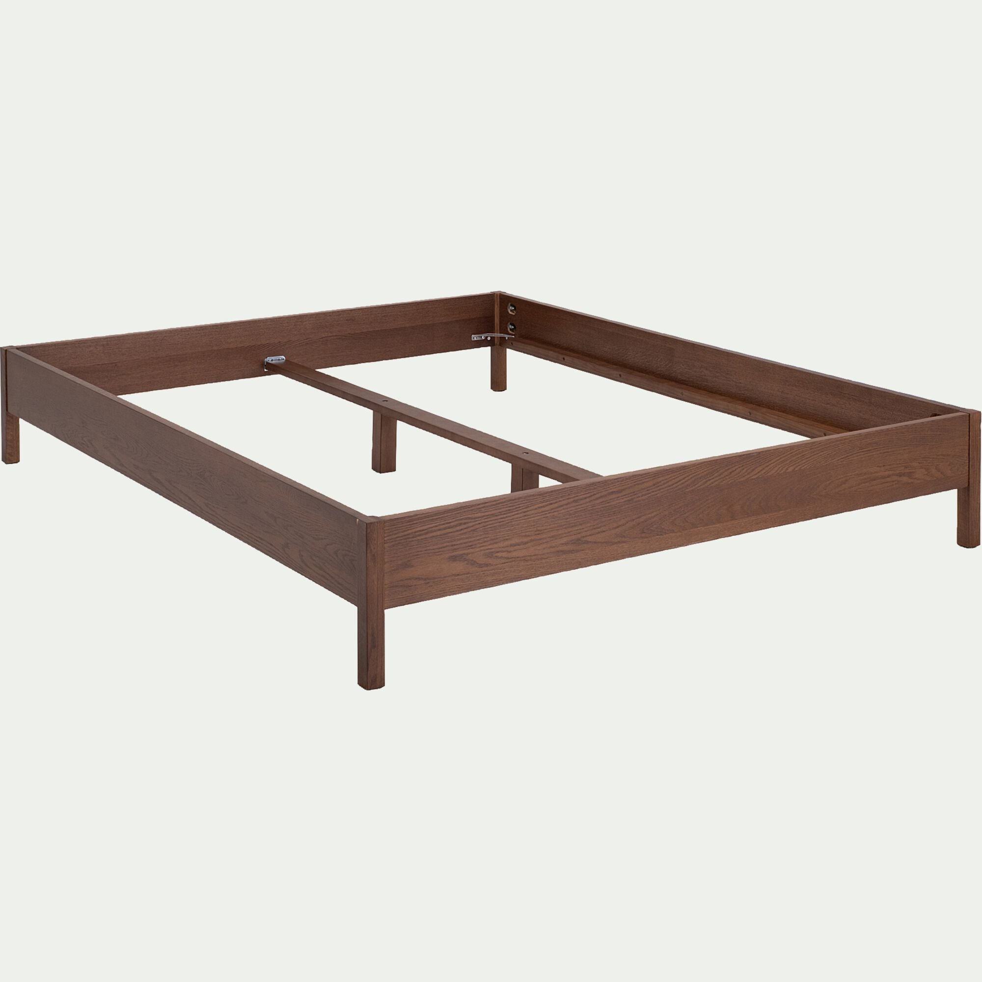 DAVI - Lit 2 places en bois 160x200cm - bois foncé
