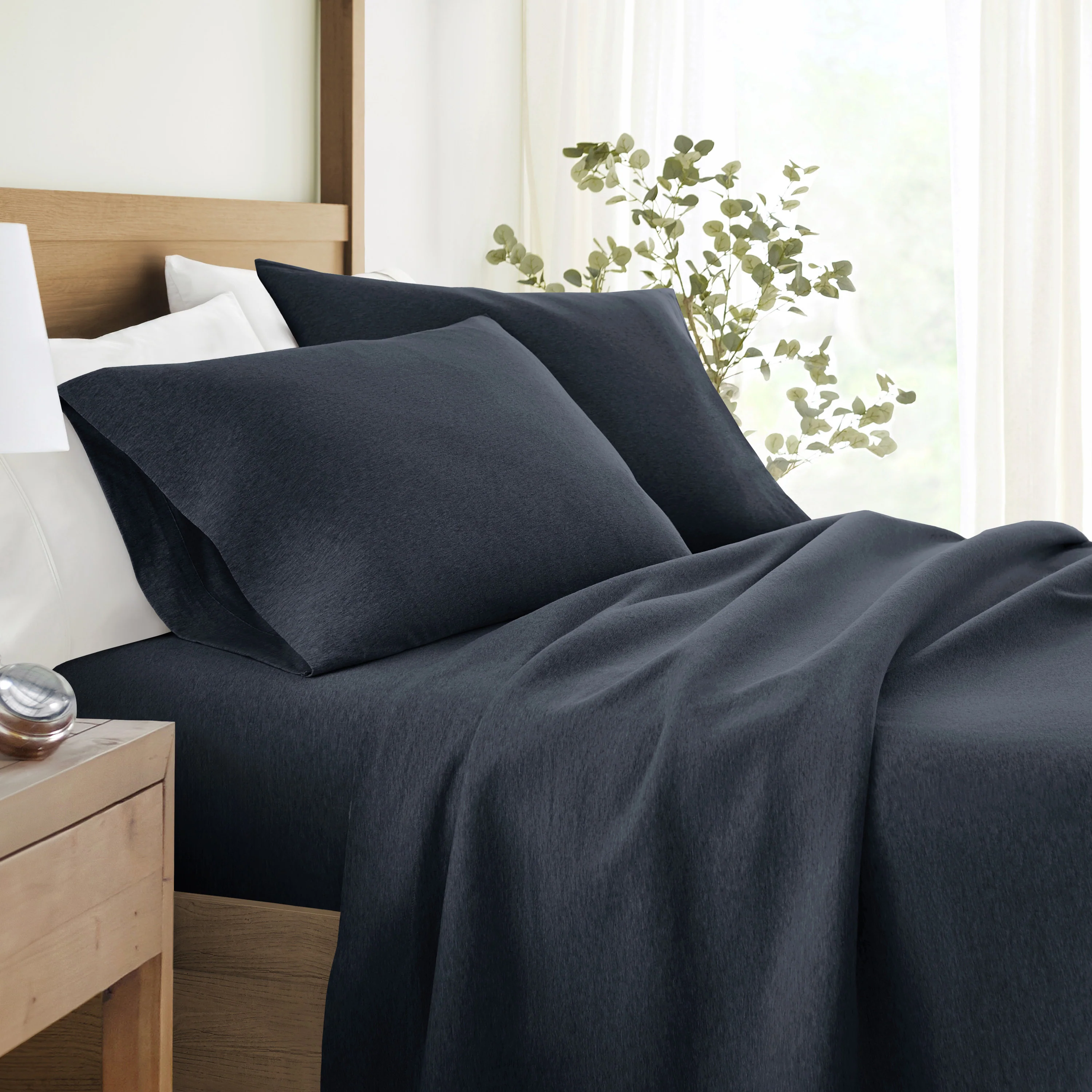 4-Piece 100% Cotton Jersey Knit Sheet Set