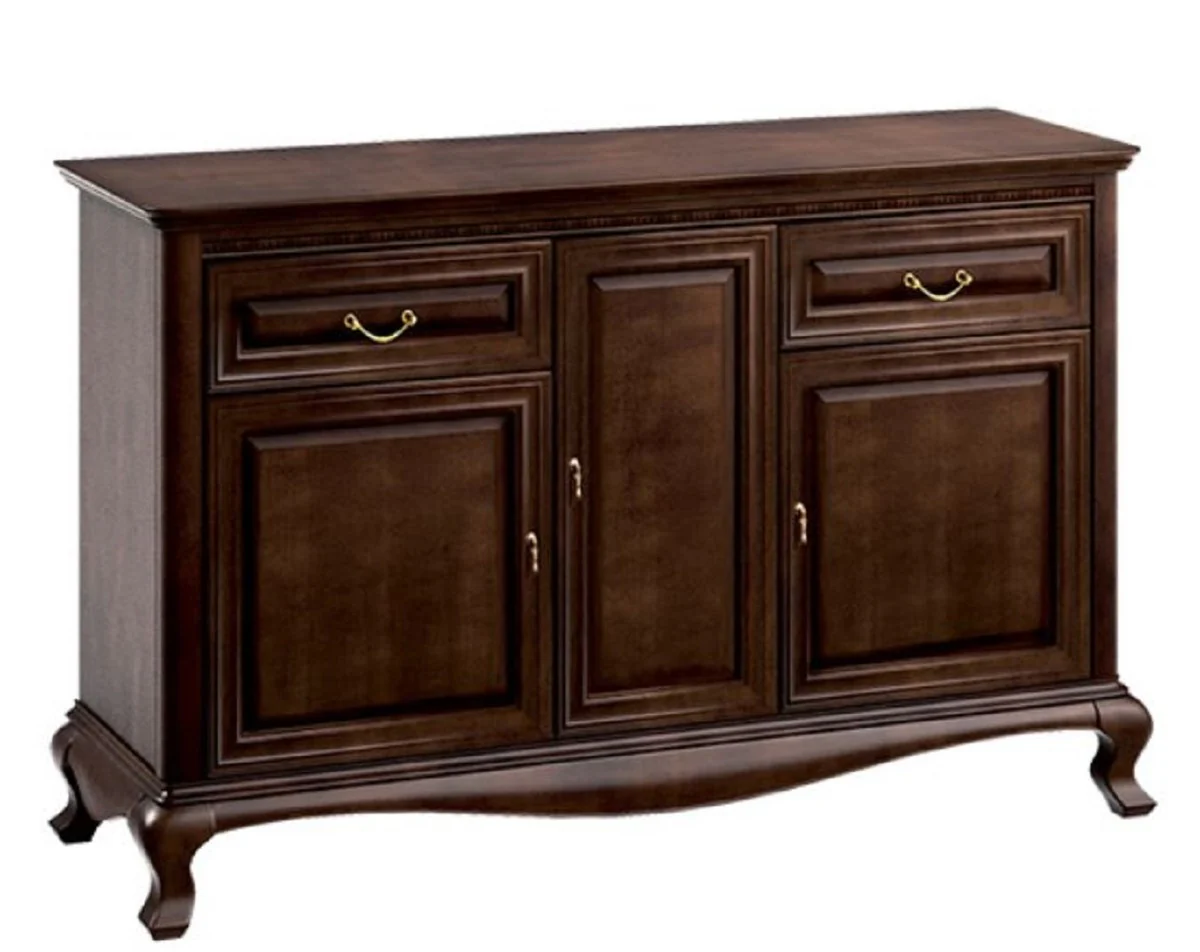 Luxury Art Nouveau chest of drawers with 3 doors and 2 drawers dark brown 148.3 x 45.6 x H. 95 cm - luxury quality