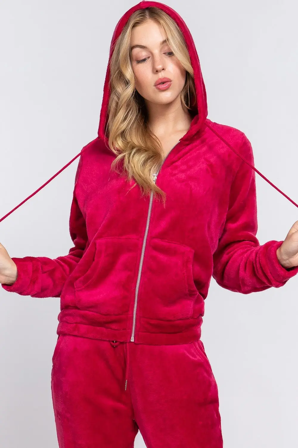Don't You Want Me Faux Fur Hoodie Jacket and Pants Set - ALJEGJ