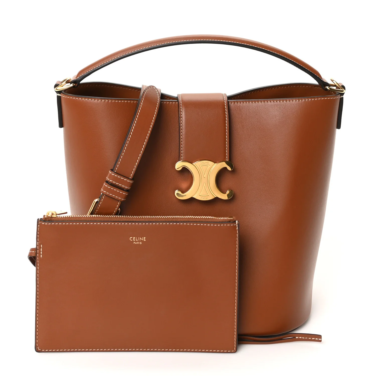 Smooth Calfskin Triomphe Medium Louise Bag Tan - Top Club