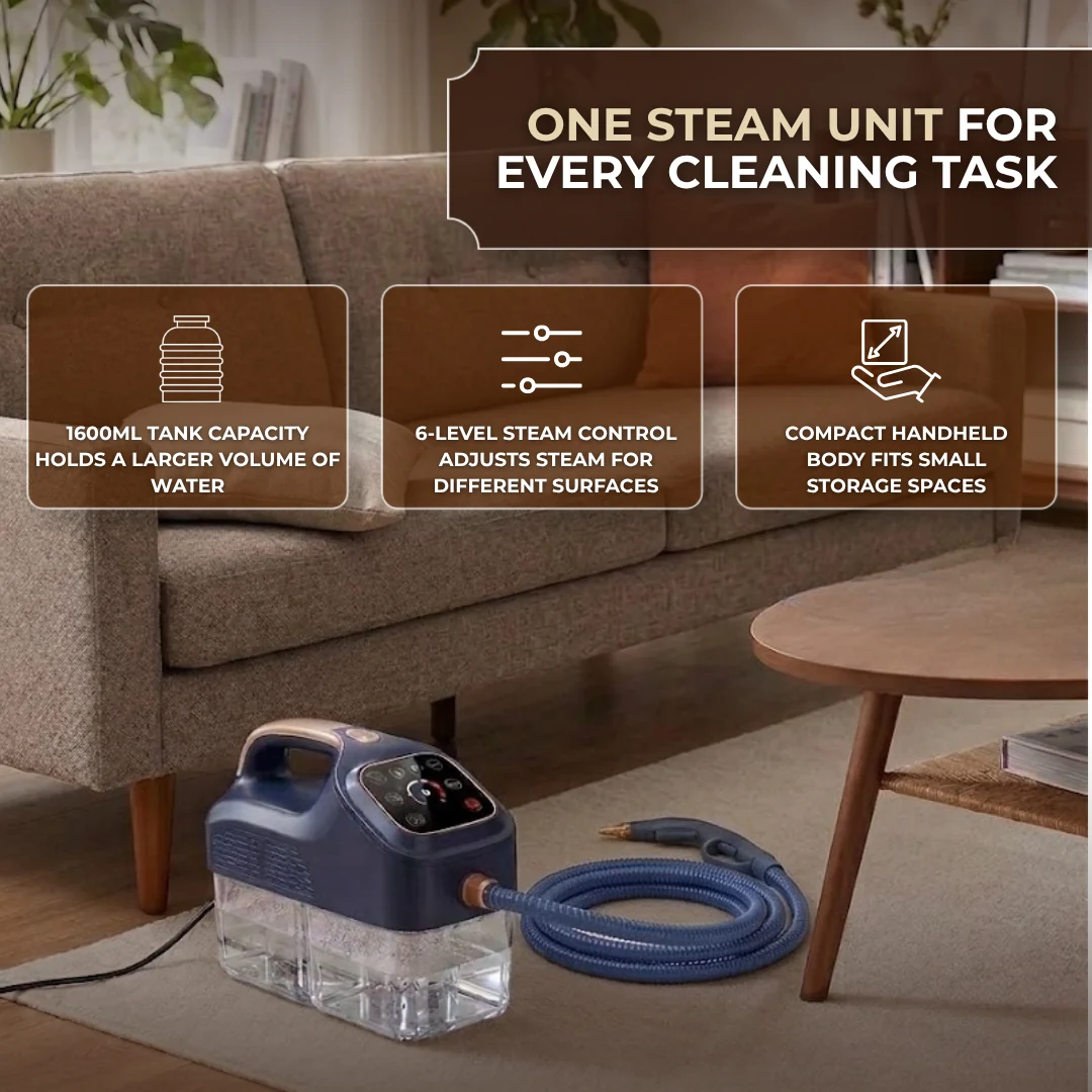 Handheld Steam Cleaner with 1600ML Tank for Multi-Surface Use