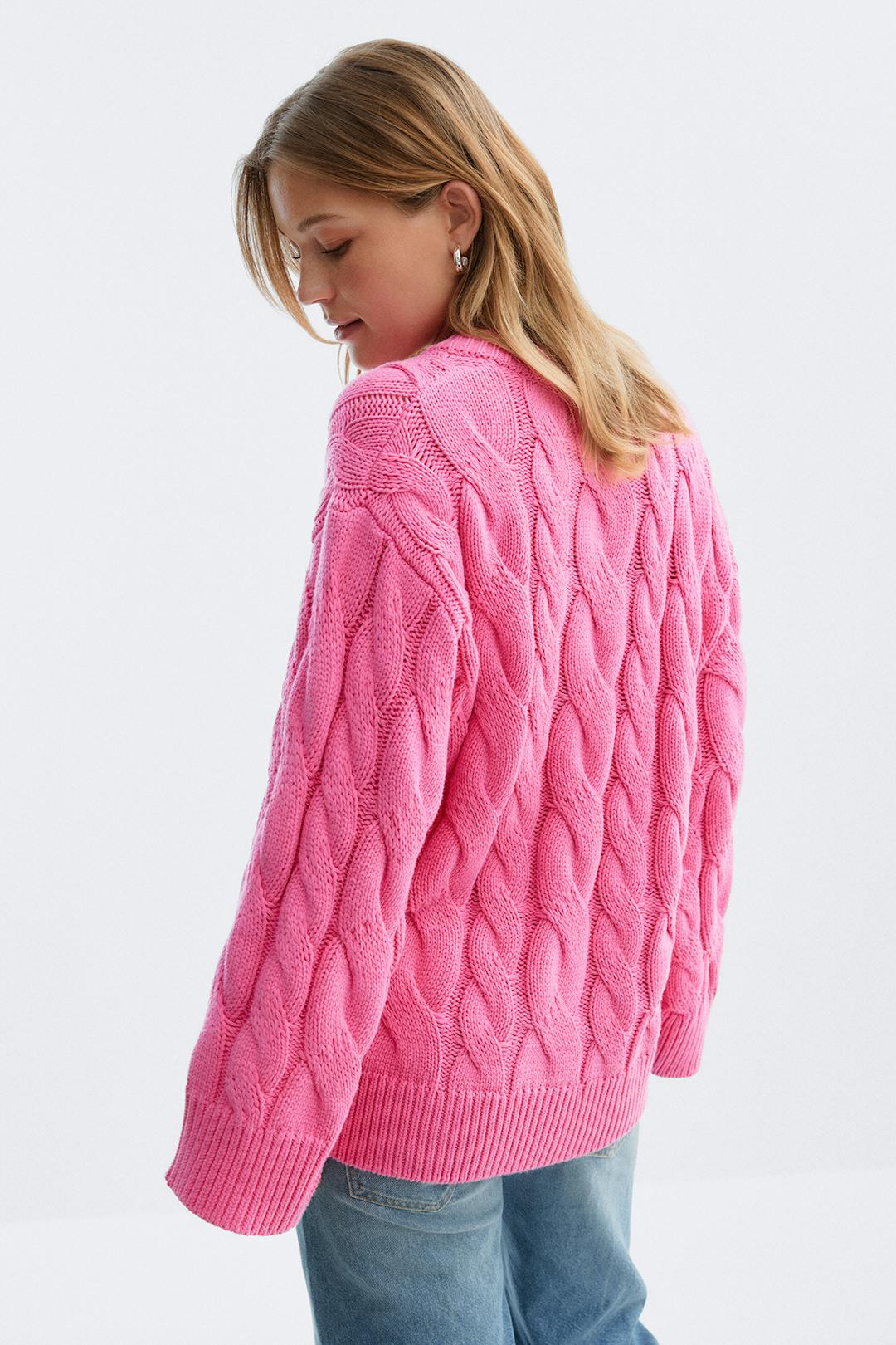 Gina Tricot chunky knitted cable cardigan