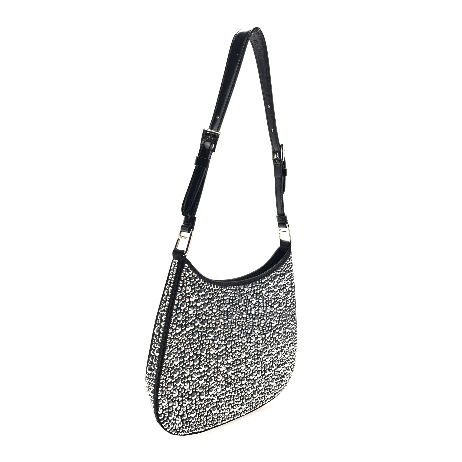 Satin Crystal Cleo Adjustable Strap Shoulder Bag Metal - Top Club