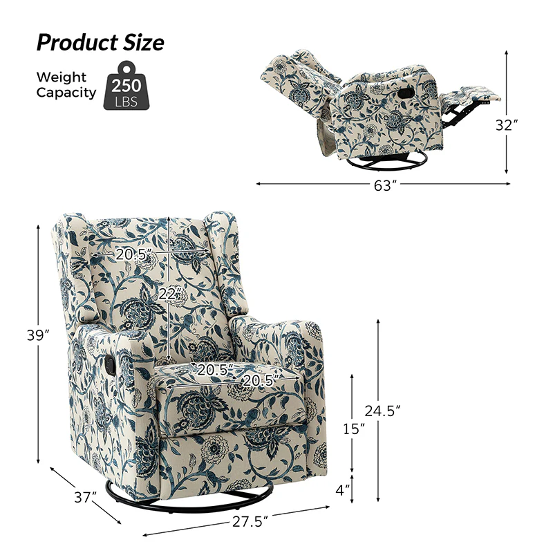 Damian Manual Swivel Glider Recliner